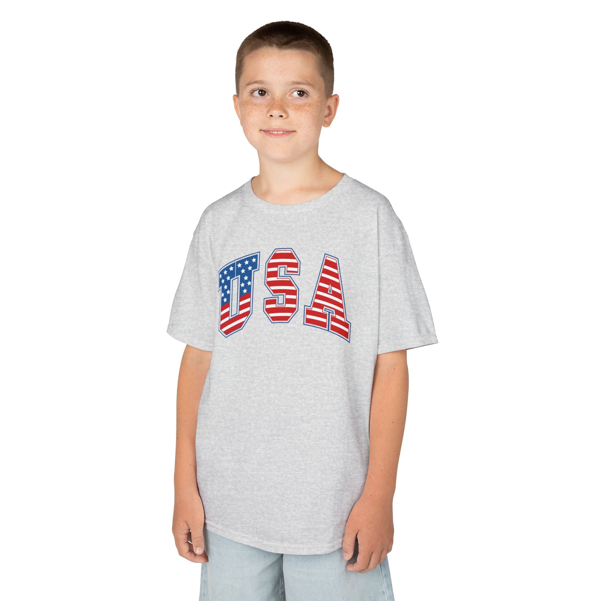 Kids USA Flag Tee | Patriotic Front and Back Design | Cr8tive Designs