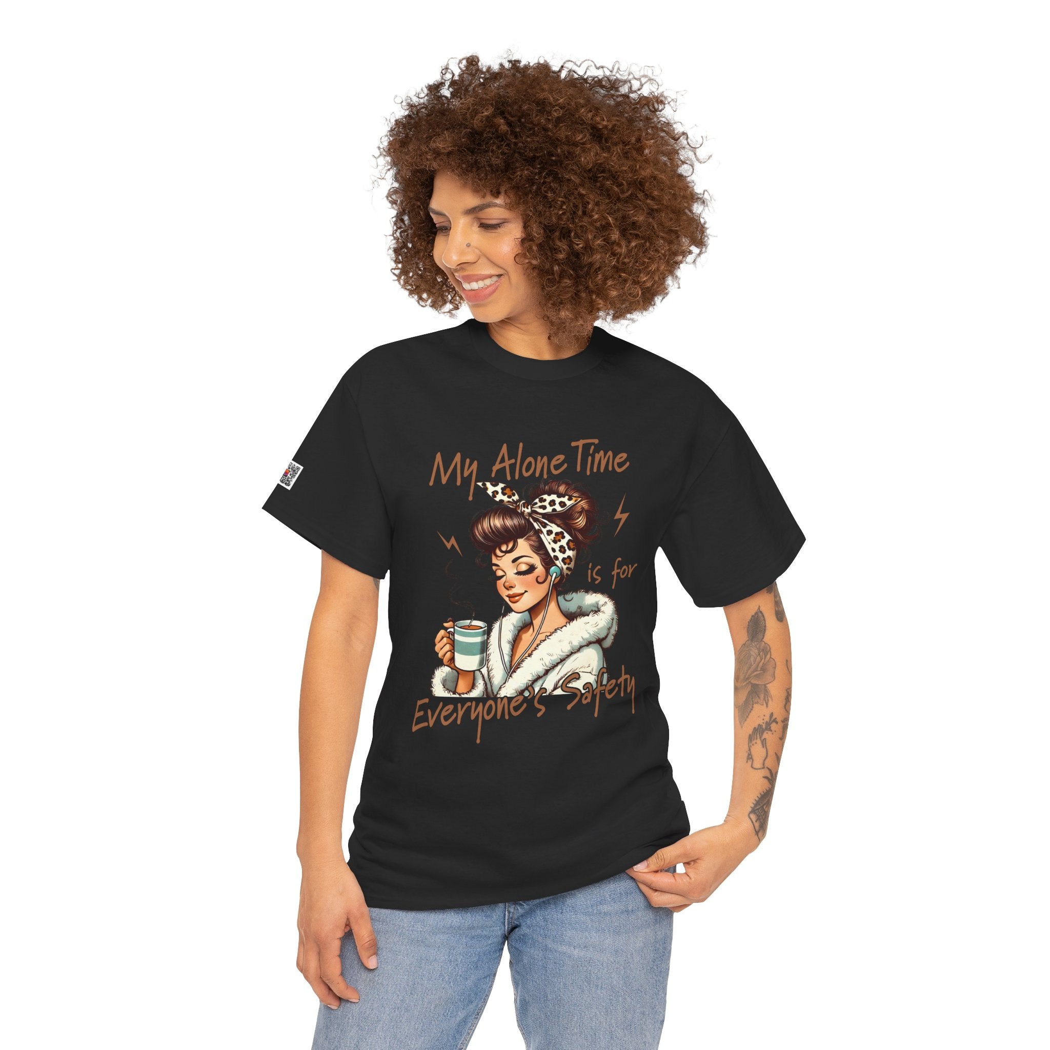 My Alone Time Is for Everyone’s Safety Graphic Tee – Funny Mom Life Shirt, Coffee Humor, Retro Style | Cr8tive Designs