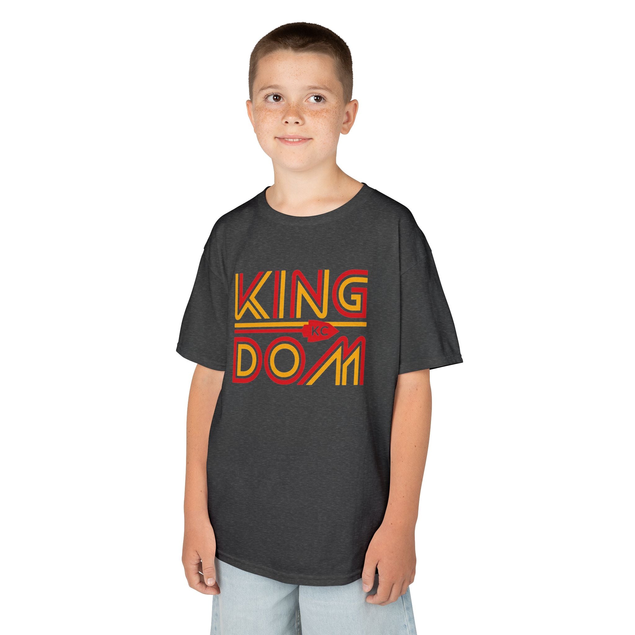 KC Kingdom Arrowhead Youth T-Shirt | Football Fan Youth Apparel Tee | Cr8tive Designs