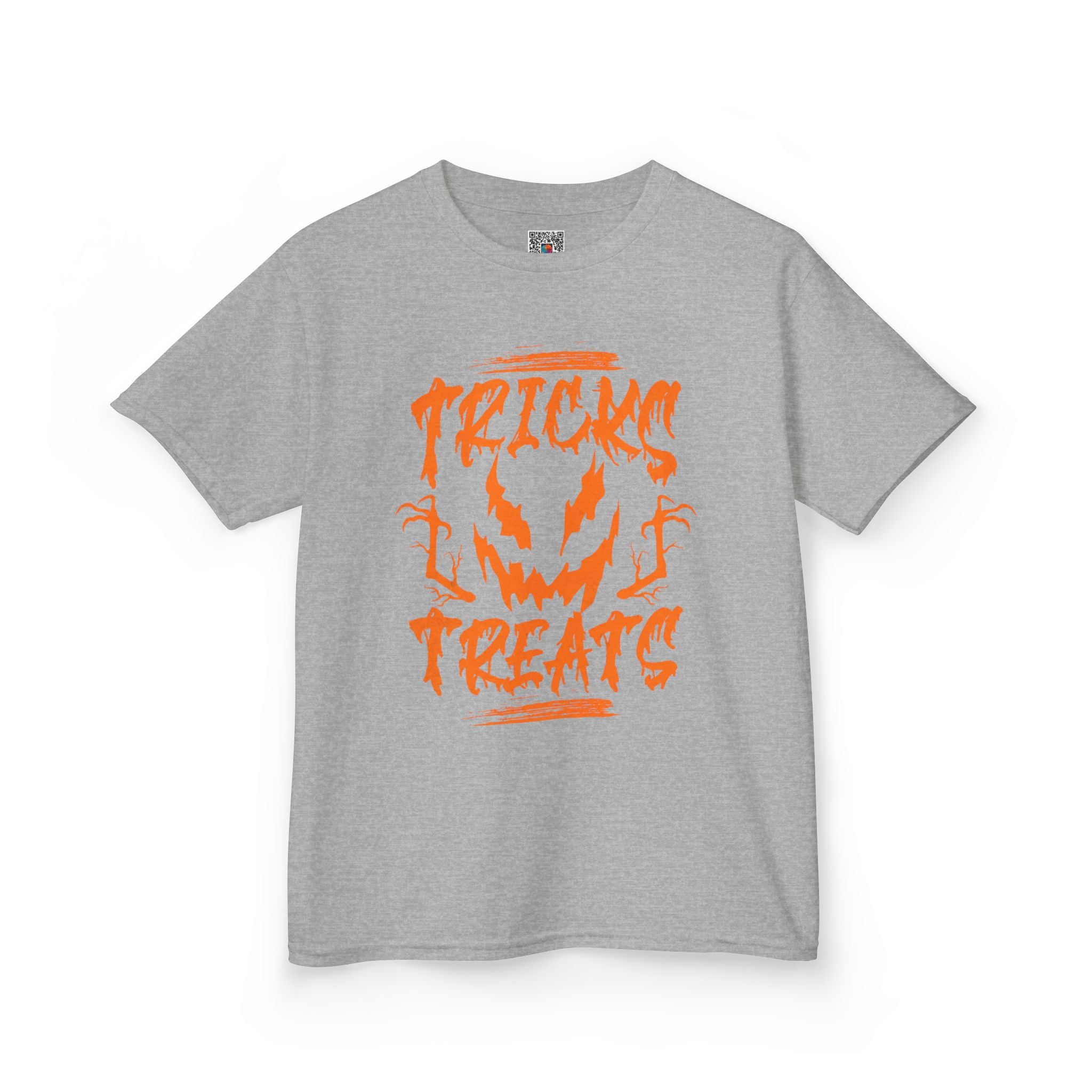 Kids Halloween Tee | 'Tricks & Treats' Spooky Jack-O'-Lantern Graphic | Cr8tive Designs