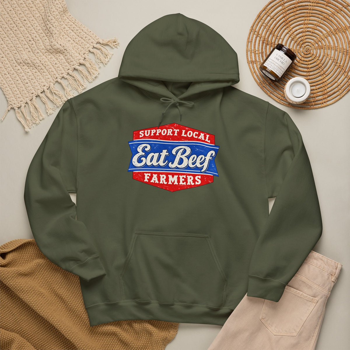 Support Local Farmers Eat Beef Hoodie | Cr8tive Designs