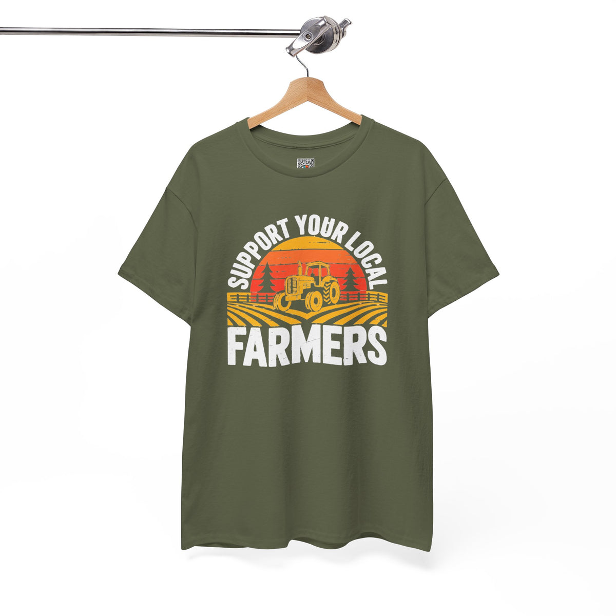 Support Your Local Farmers T-Shirt | Retro Tractor Sunset Graphic Tee | Cr8tive Designs