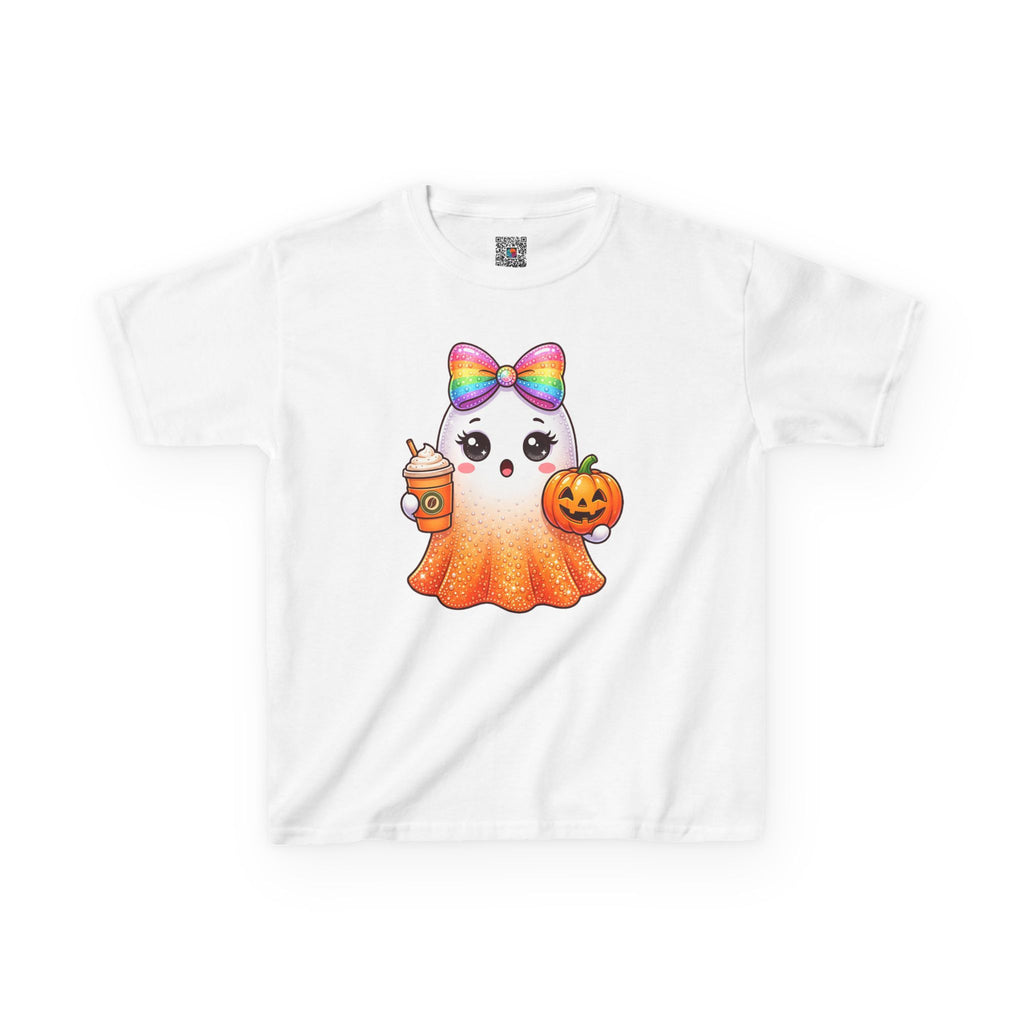 Glitter Pumpkin Ghost T-Shirt | Halloween Kids Graphic Tee | Cr8tive Designs