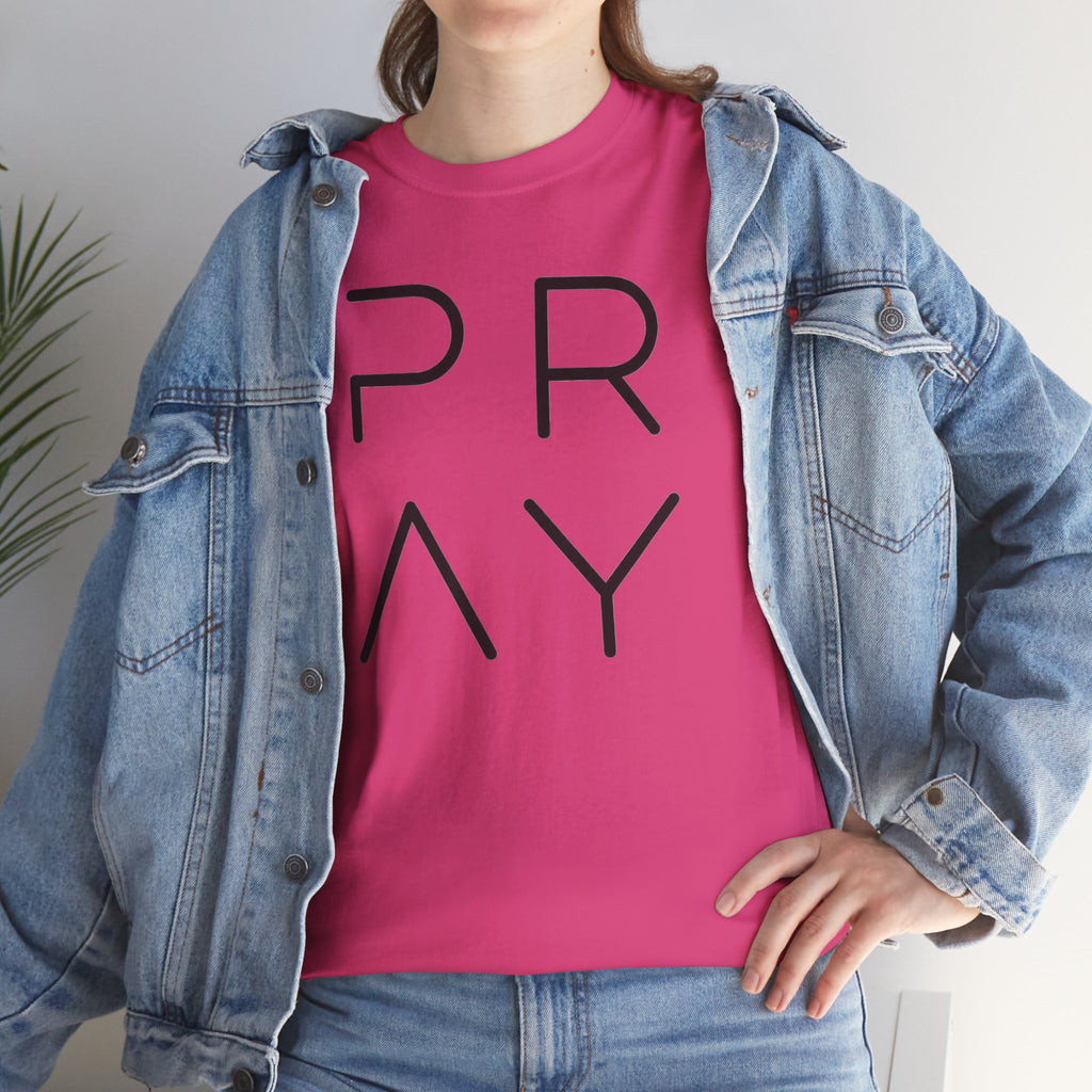 PRAY Minimalist Christian T-Shirt | Modern Faith Graphic Tee | Cr8tive Designs