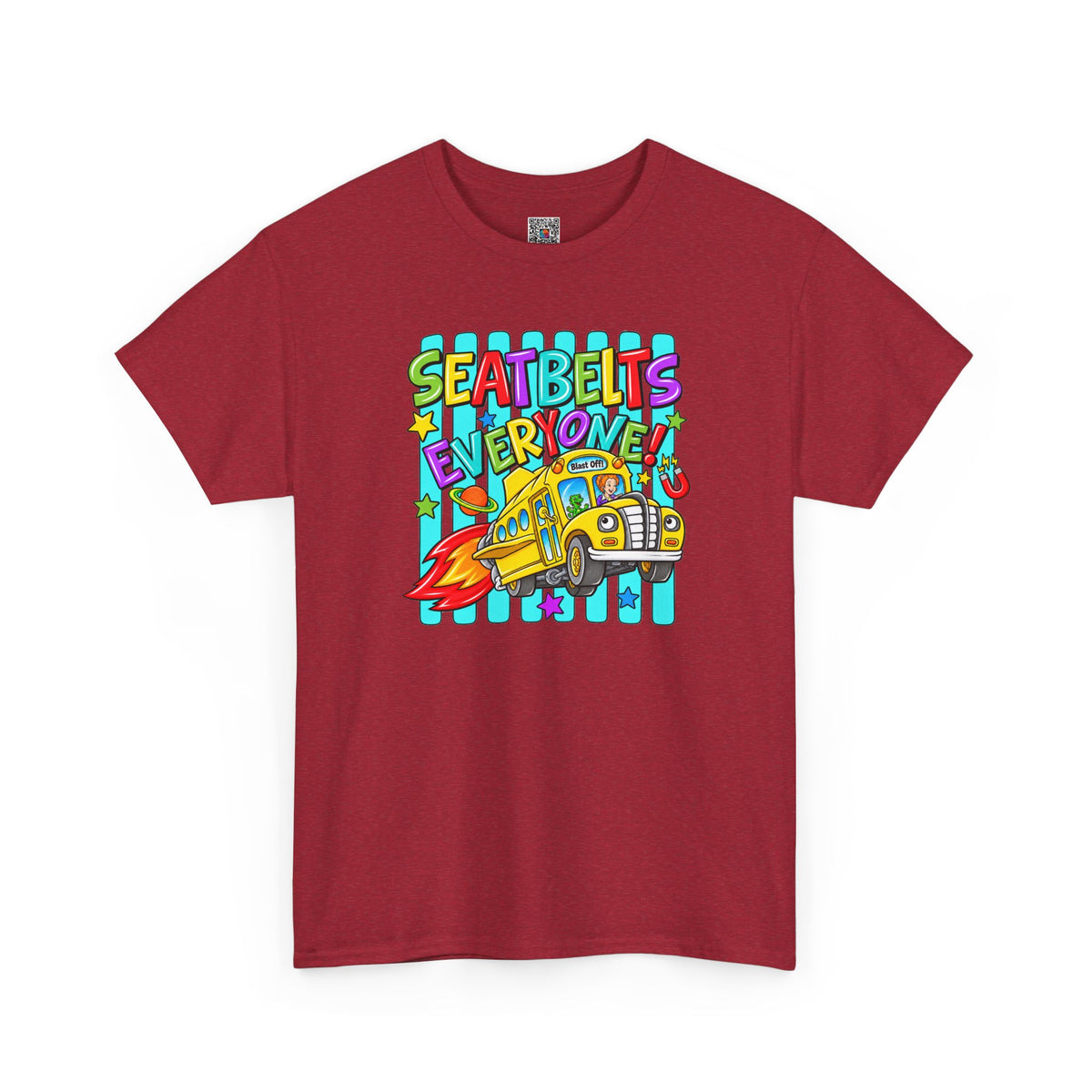 Seatbelts Everyone T-Shirt | Retro School Bus Graphic Tee | Cr8tive Designs