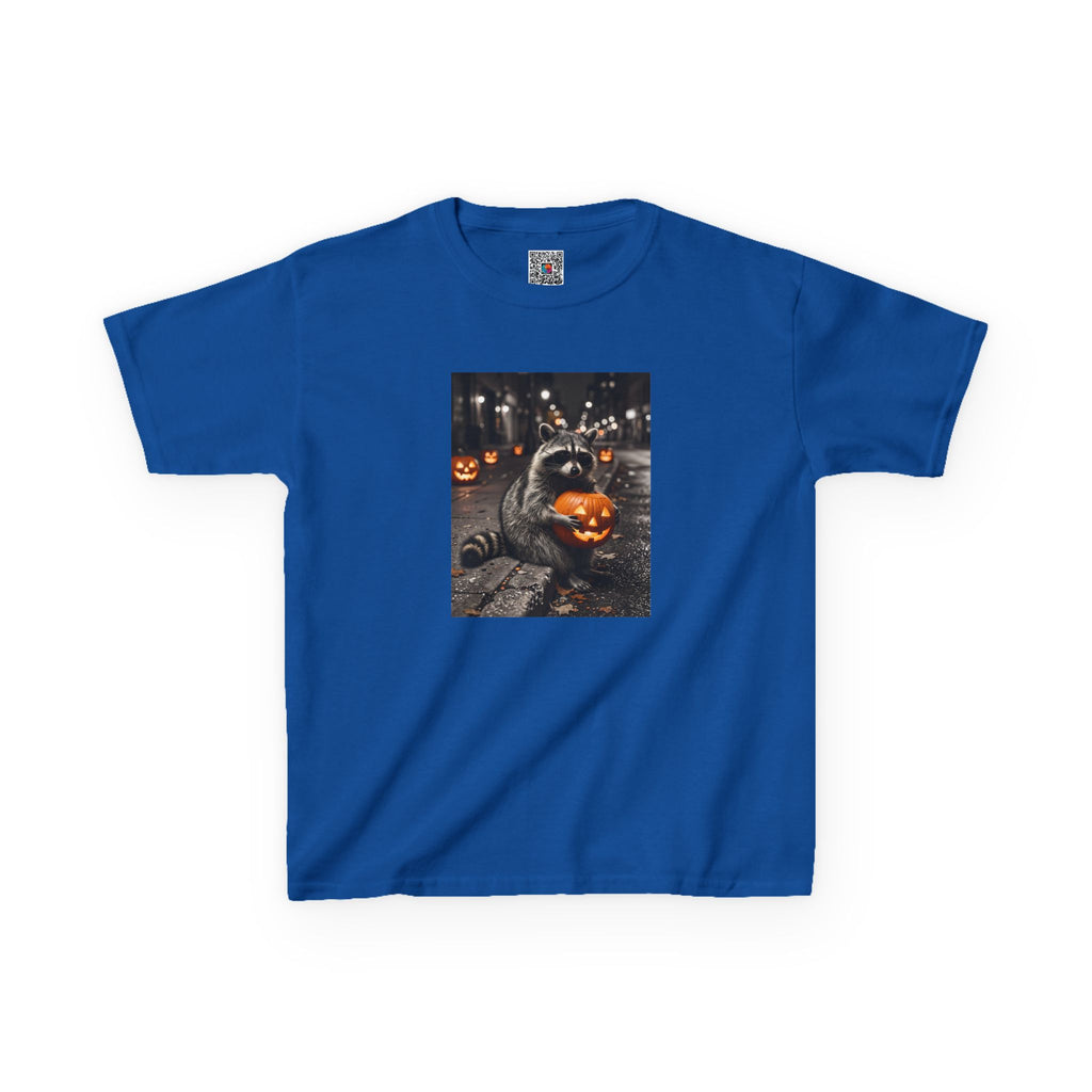 Halloween Raccoon Pumpkin Youth T-Shirt | Fall Jack O Lantern Kids Tee | Cr8tive Designs