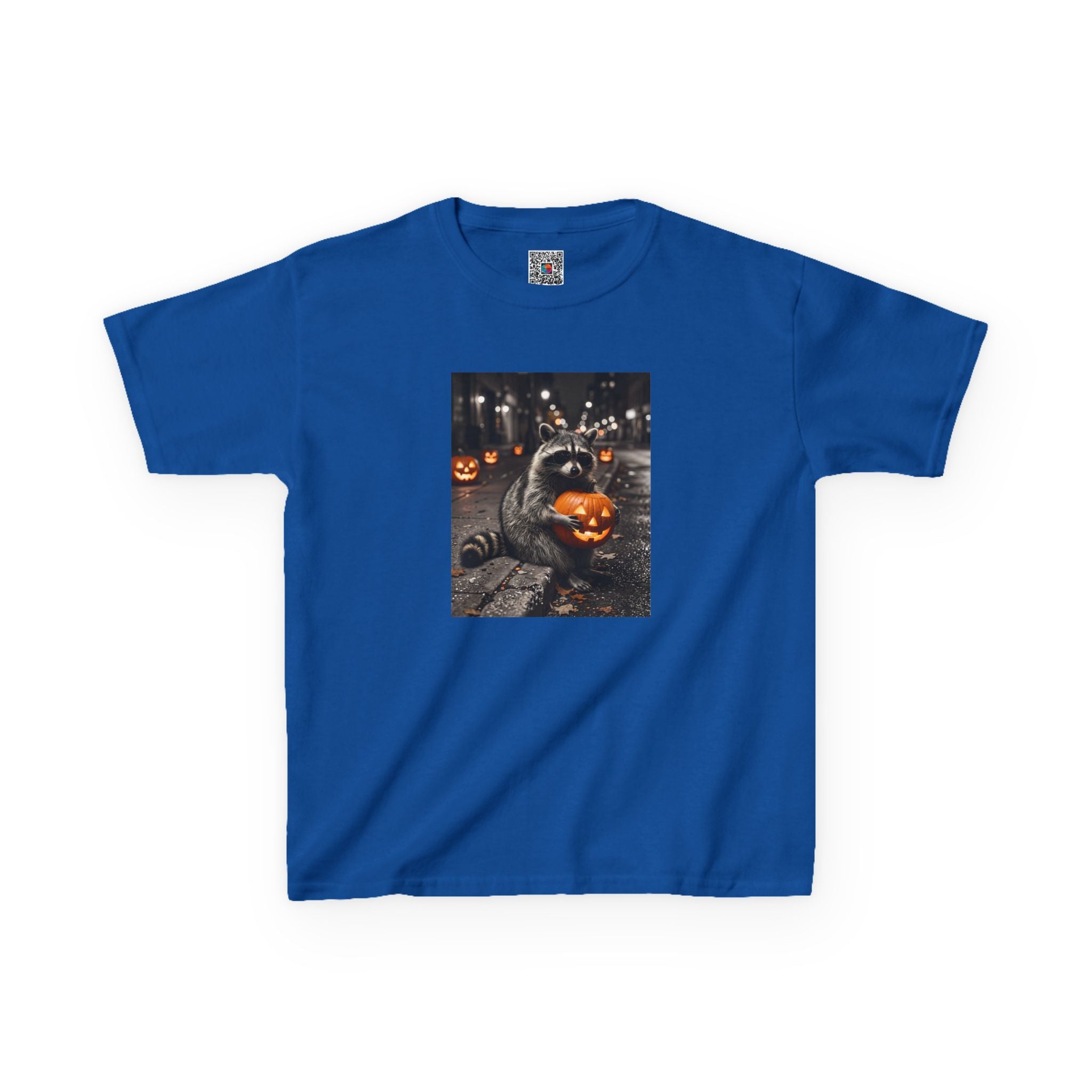 Halloween Raccoon Pumpkin Youth T-Shirt | Fall Jack O Lantern Kids Tee | Cr8tive Designs