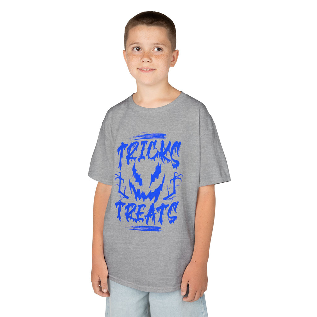 Kids Halloween T-Shirt | "Tricks & Treats" Scary Jack-O'-Lantern Tee | Cr8tive Designs