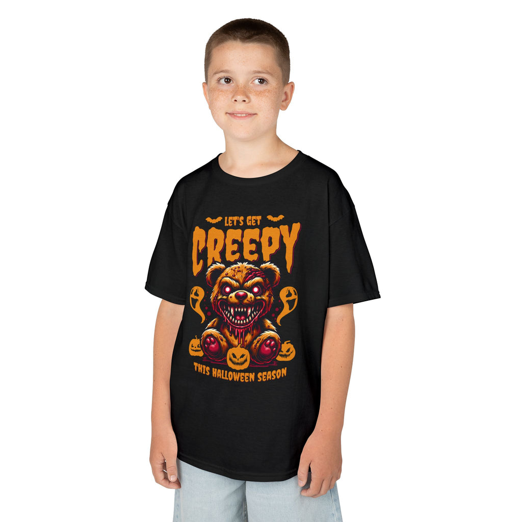 Kids Tee | "Let's Get Creepy" Halloween Teddy Bear Graphic | Cr8tive Designs