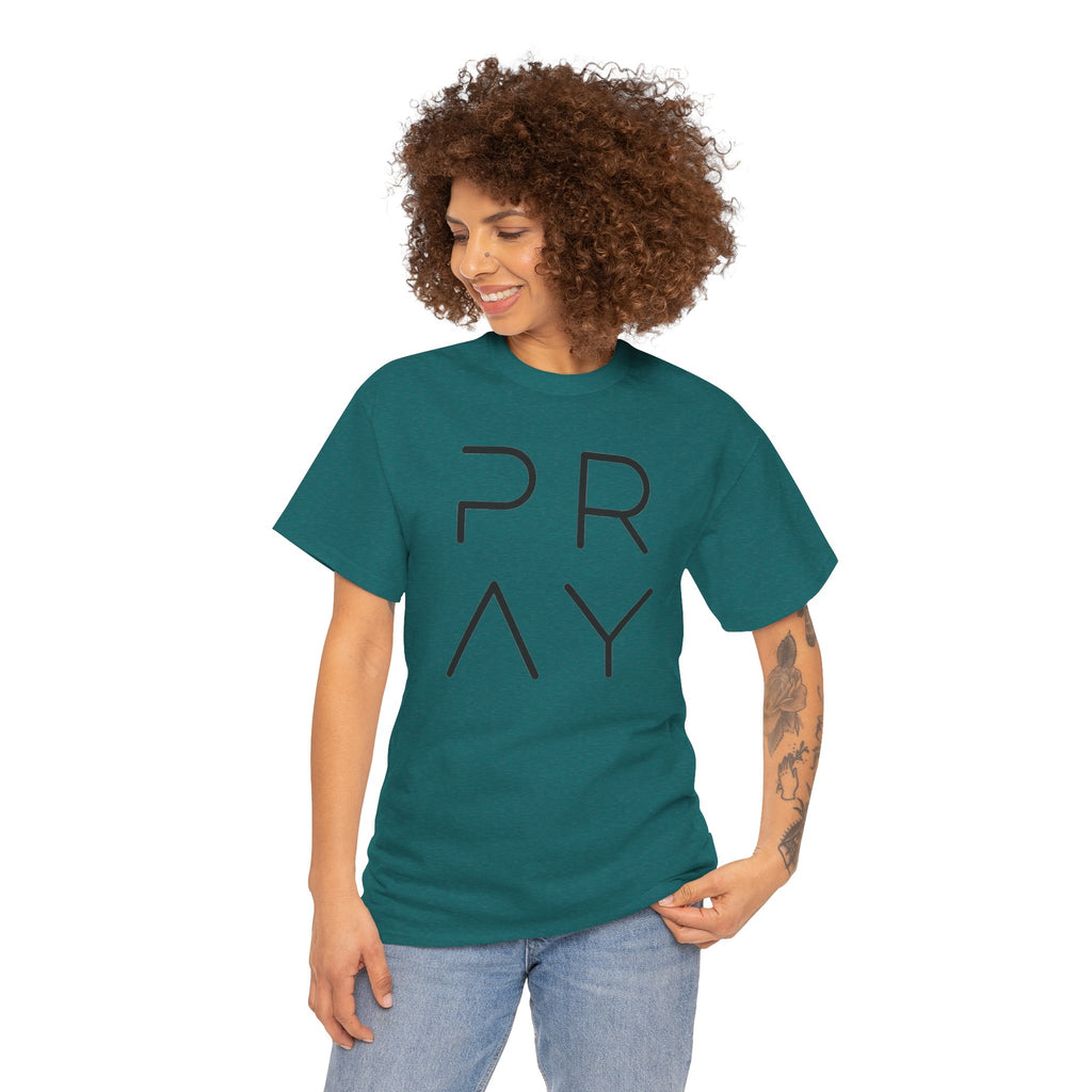 PRAY Minimalist Christian T-Shirt | Modern Faith Graphic Tee | Cr8tive Designs