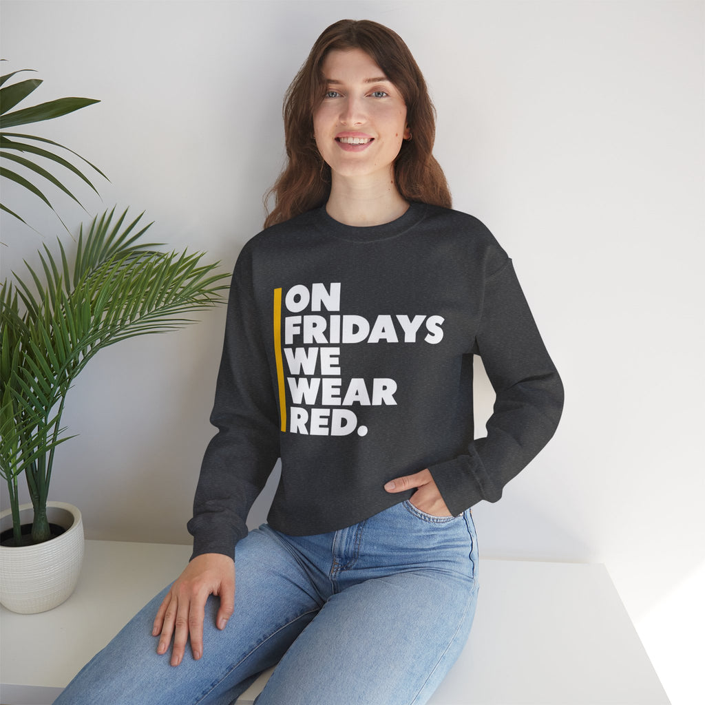On Fridays We Wear Red Sweatshirt | Red Friday Football Game Day Crewneck | Cr8tive Designs