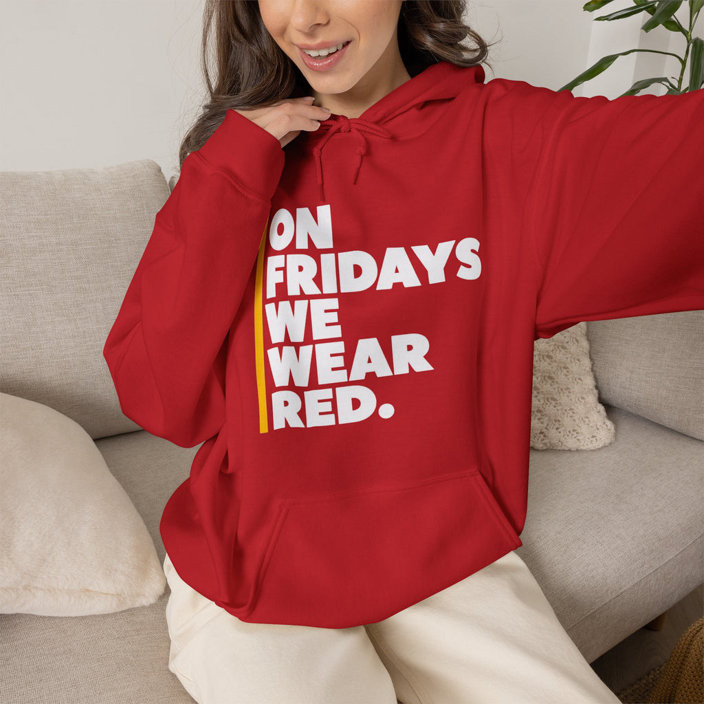 On Fridays We Wear Red | Bold Football Hoodie | Cr8tive Designs