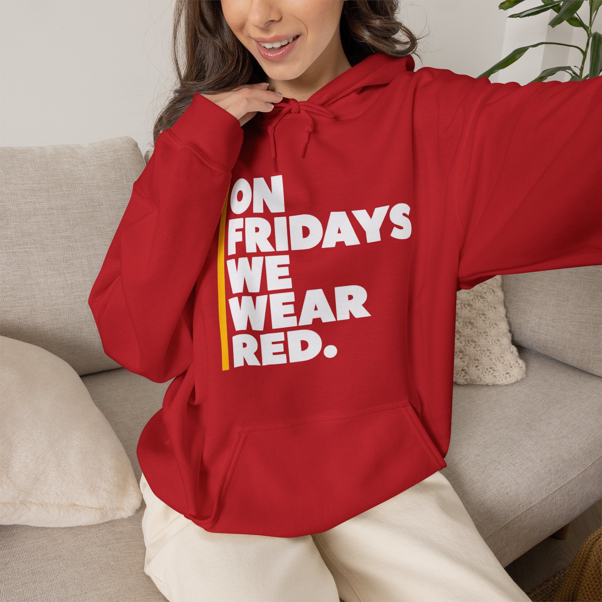 On Fridays We Wear Red | Bold Football Hoodie | Cr8tive Designs
