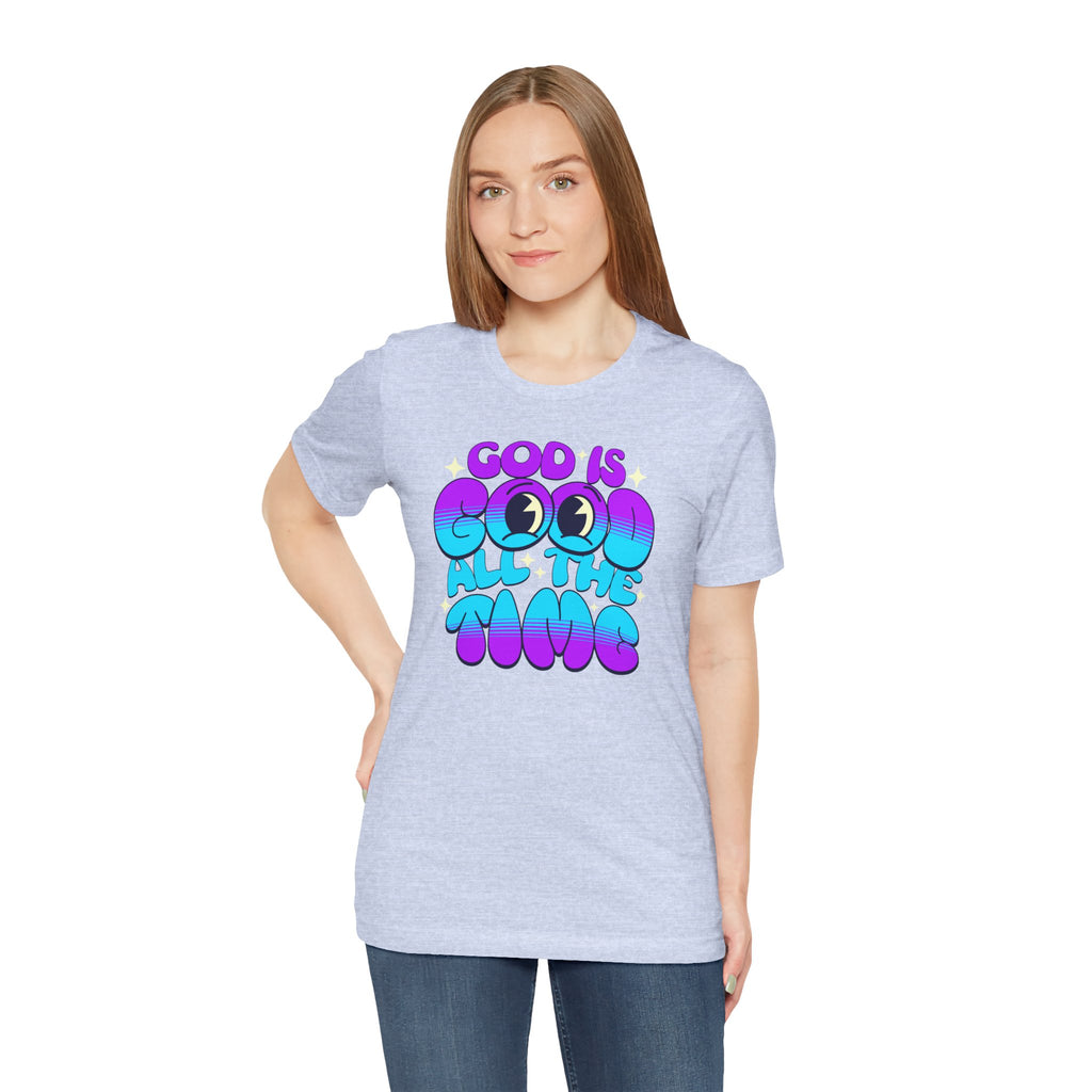 God Is Good All The Time T-Shirt | Retro Bubble Faith Tee | Cr8tive Designs