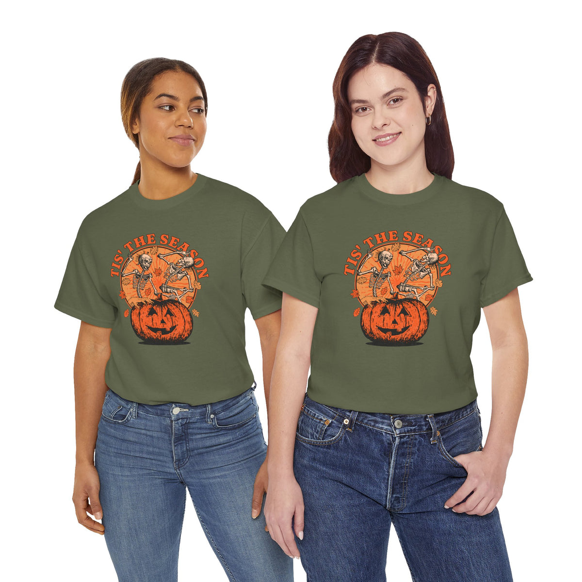 Tis The Season Dancing Skeletons Tee | Vintage Spooky Graphic T-Shirt | Cr8tive Designs