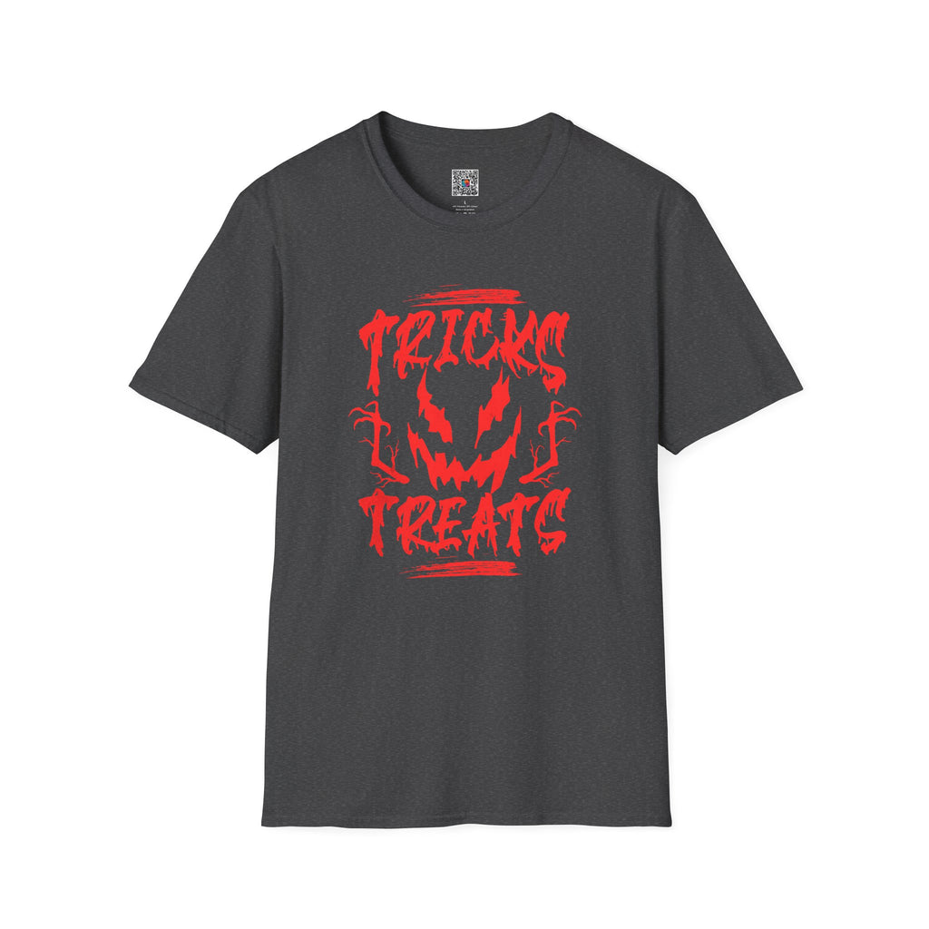 Halloween Tee | "Tricks Treats" Scary Jack-O'-Lantern Graphic T-Shirt | Cr8tive Designs