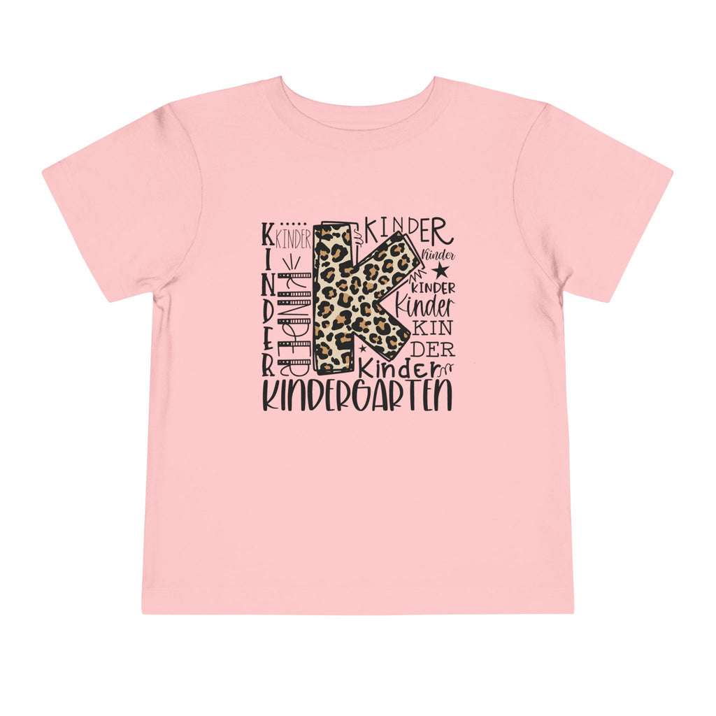 Leopard Print Kindergarten K Youth Tee | Trendy Back-to-School T-Shirt | Cr8tive Designs