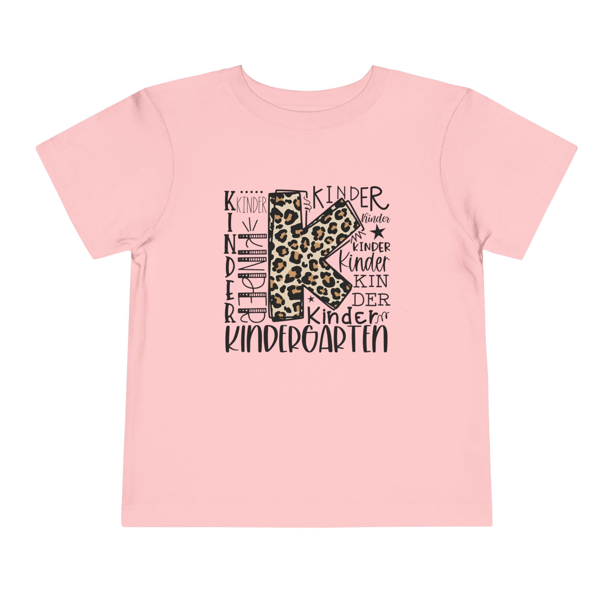 Leopard Print Kindergarten K Youth Tee | Trendy Back-to-School T-Shirt | Cr8tive Designs