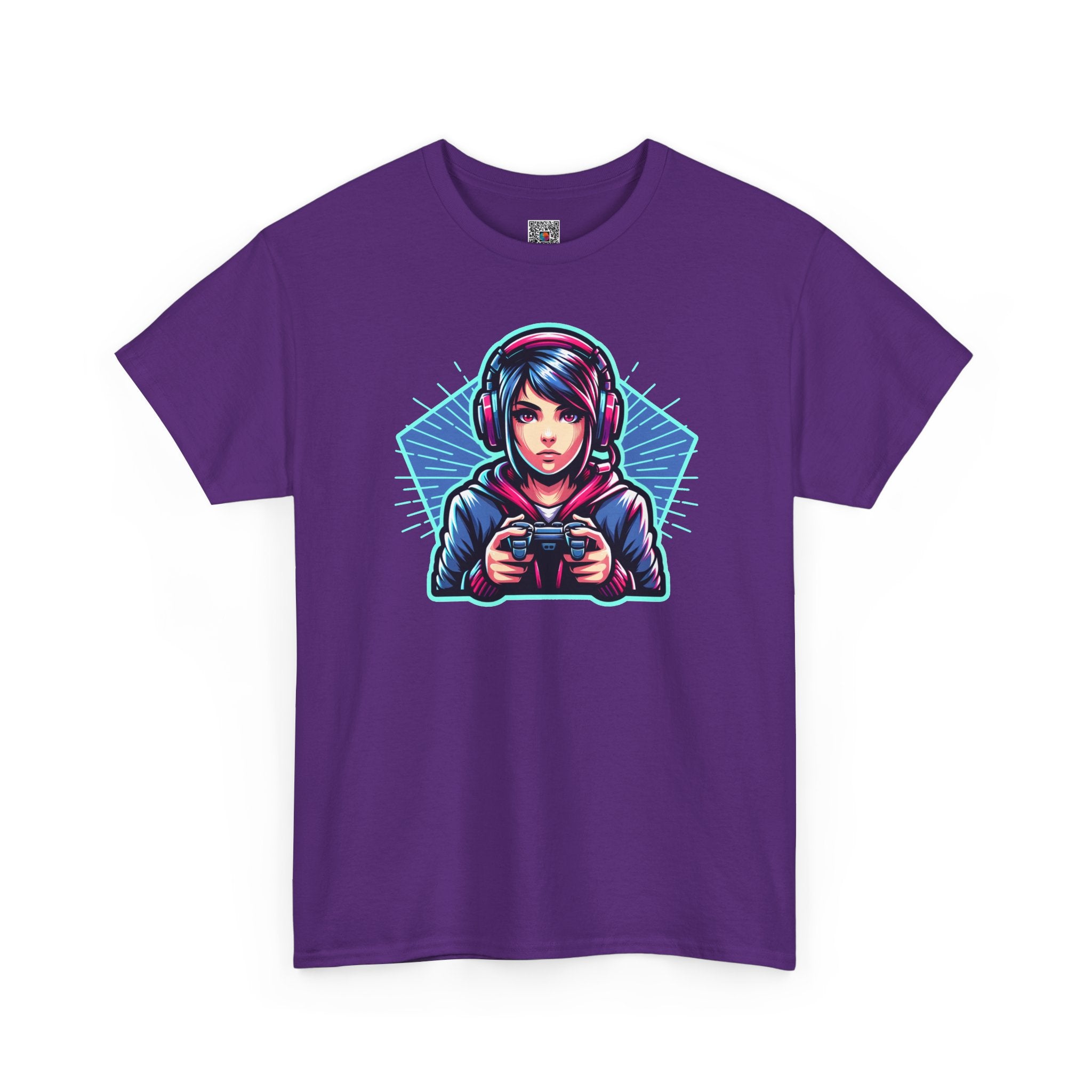 Neon Gamer Girl | Retro Gaming Graphic T-Shirt | Cr8tive Designs