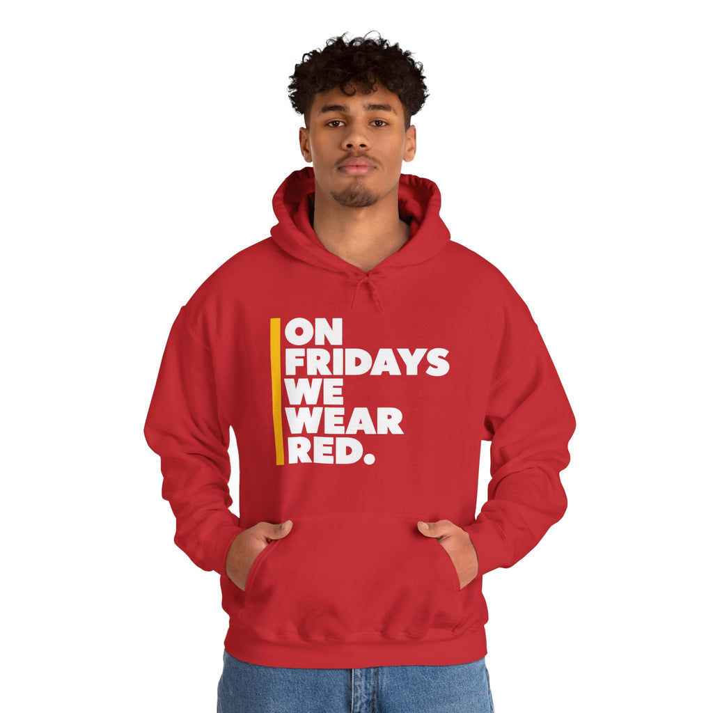On Fridays We Wear Red | Bold Football Hoodie | Cr8tive Designs