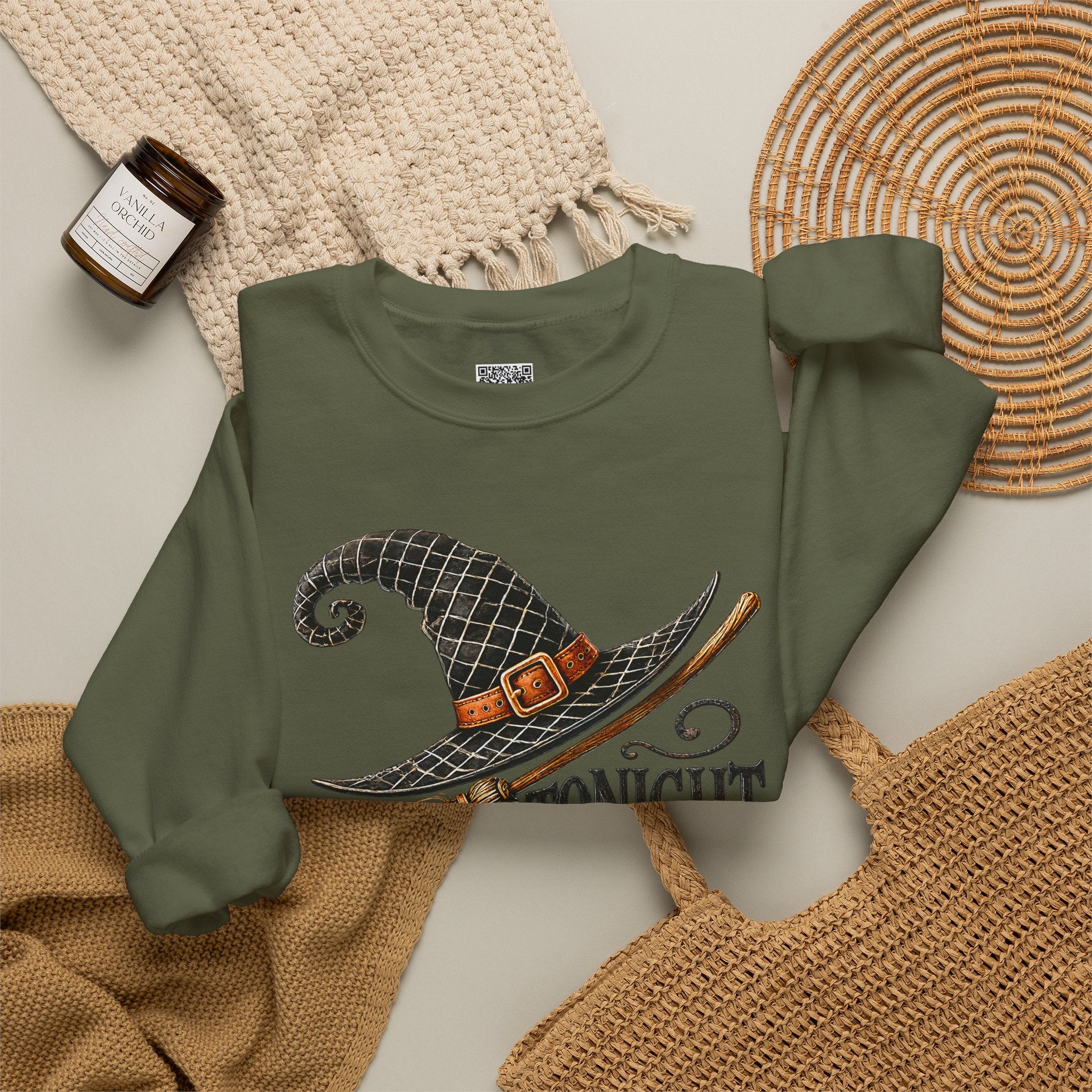 "Tonight We Fly" Witch Broom Sweatshirt | Vintage Halloween Crewneck | Cr8tive Designs