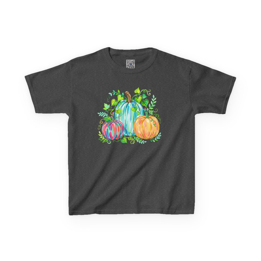 Colorful Watercolor Pumpkins Kids Tee | Bright Fall Graphic T-Shirt | Cr8tive Designs