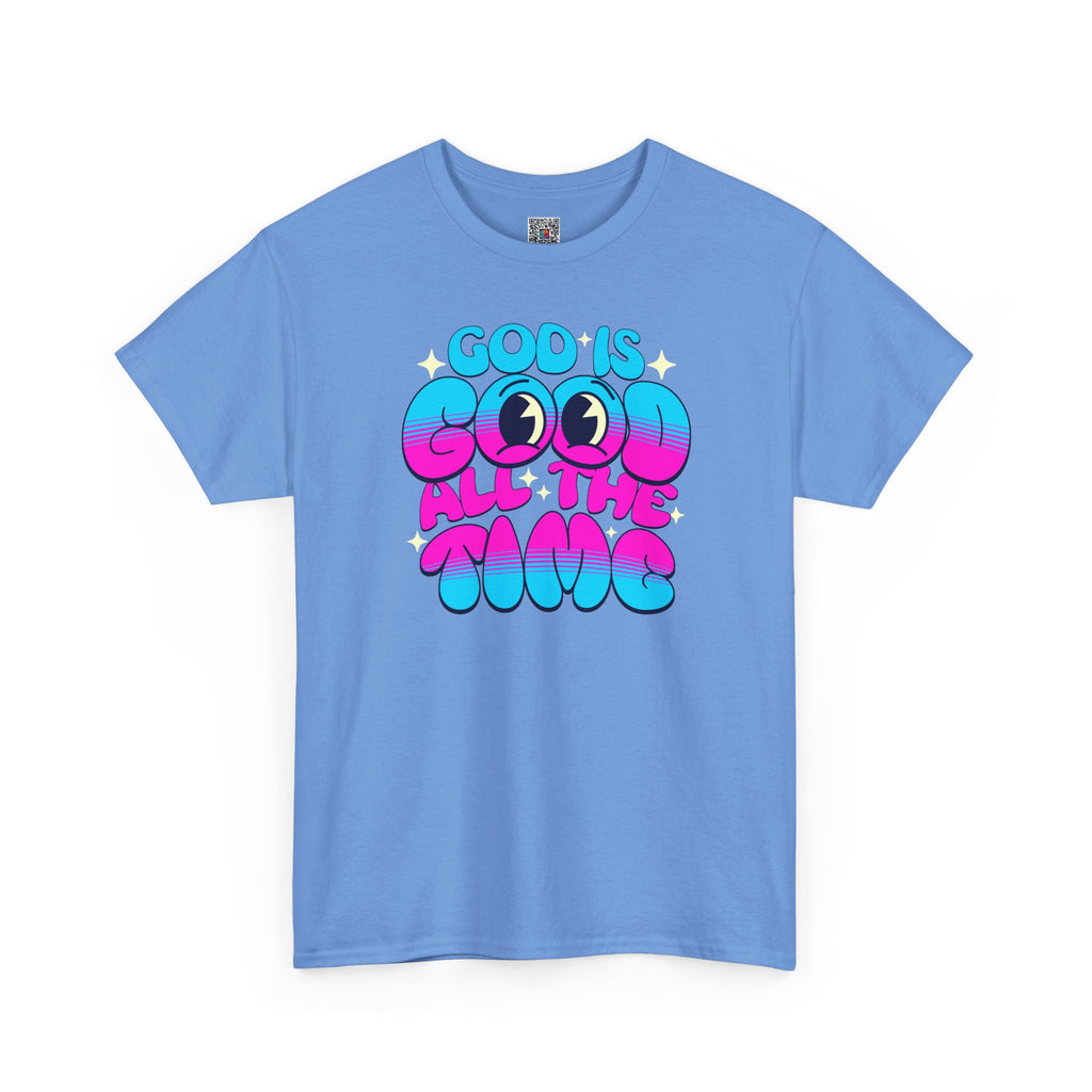 God Is Good All The Time T‑Shirt | Retro Bubble Letter Faith Tee | Cr8tive Designs