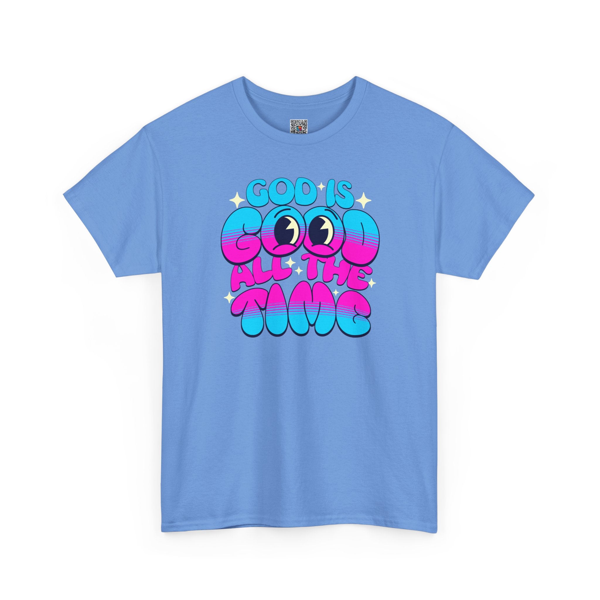 God Is Good All The Time T‑Shirt | Retro Bubble Letter Faith Tee | Cr8tive Designs