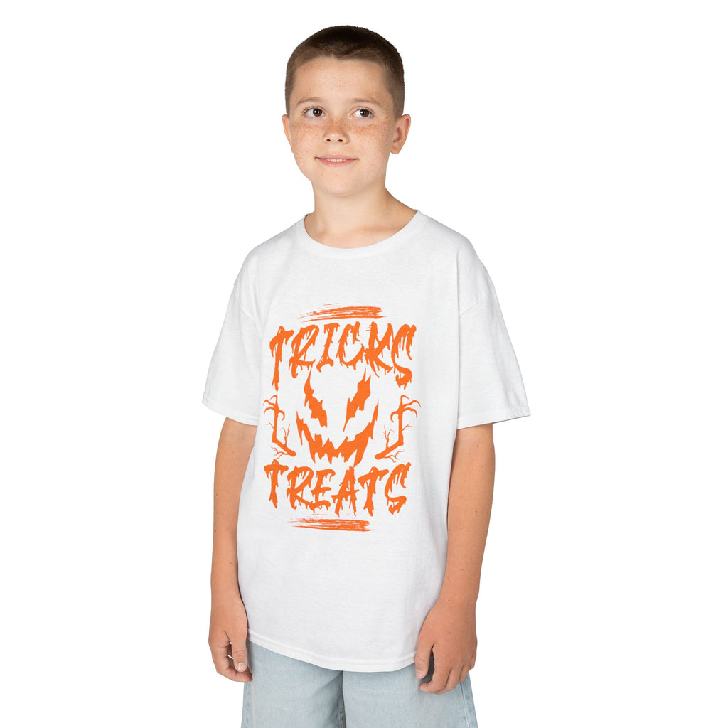 Kids Halloween Tee | 'Tricks & Treats' Spooky Jack-O'-Lantern Graphic | Cr8tive Designs