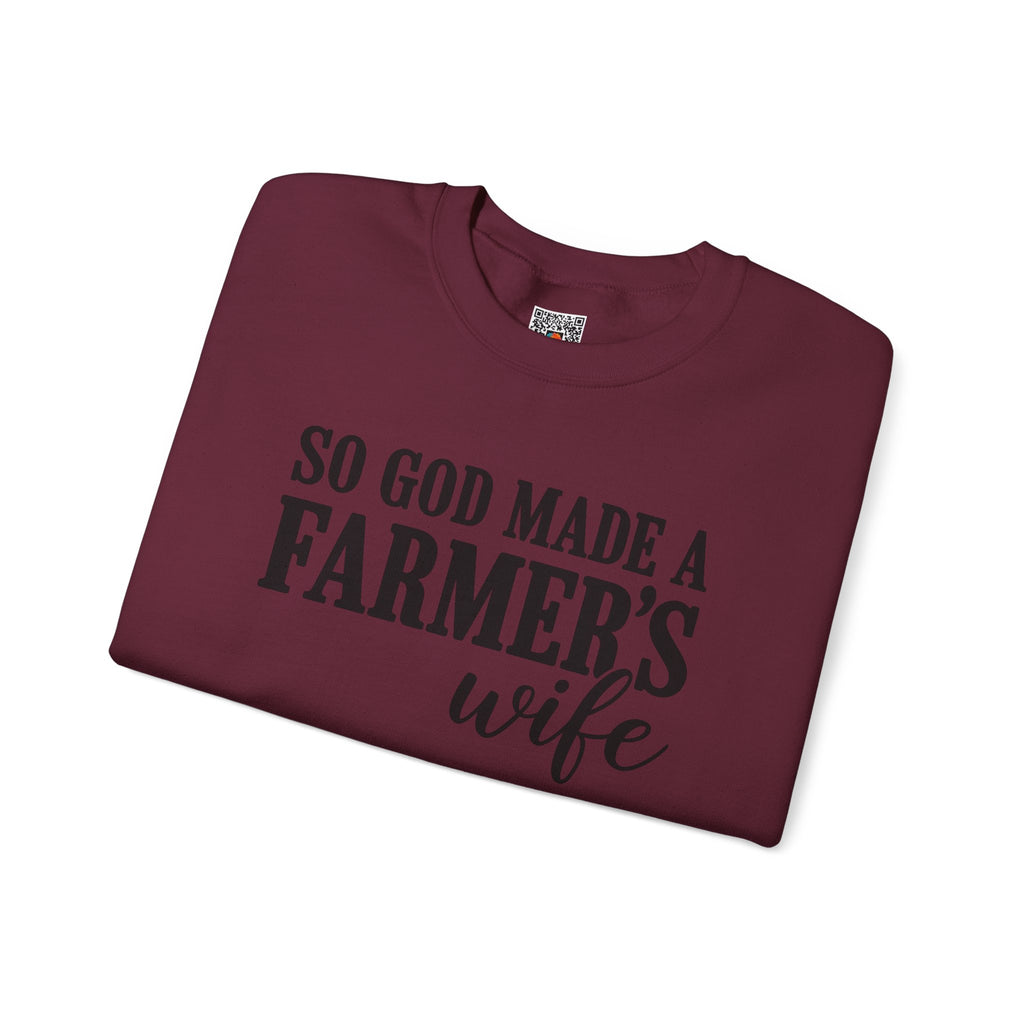 So God Made A Farmer's Wife Sweatshirt | Country Farmhouse Crewneck | Cr8tive Designs