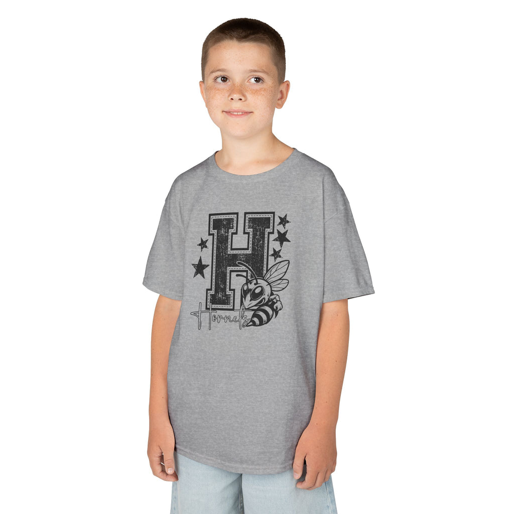 Hornets Letter H Mascot Youth T-Shirt | School Spirit Mascot Tee | Cr8tive Designs