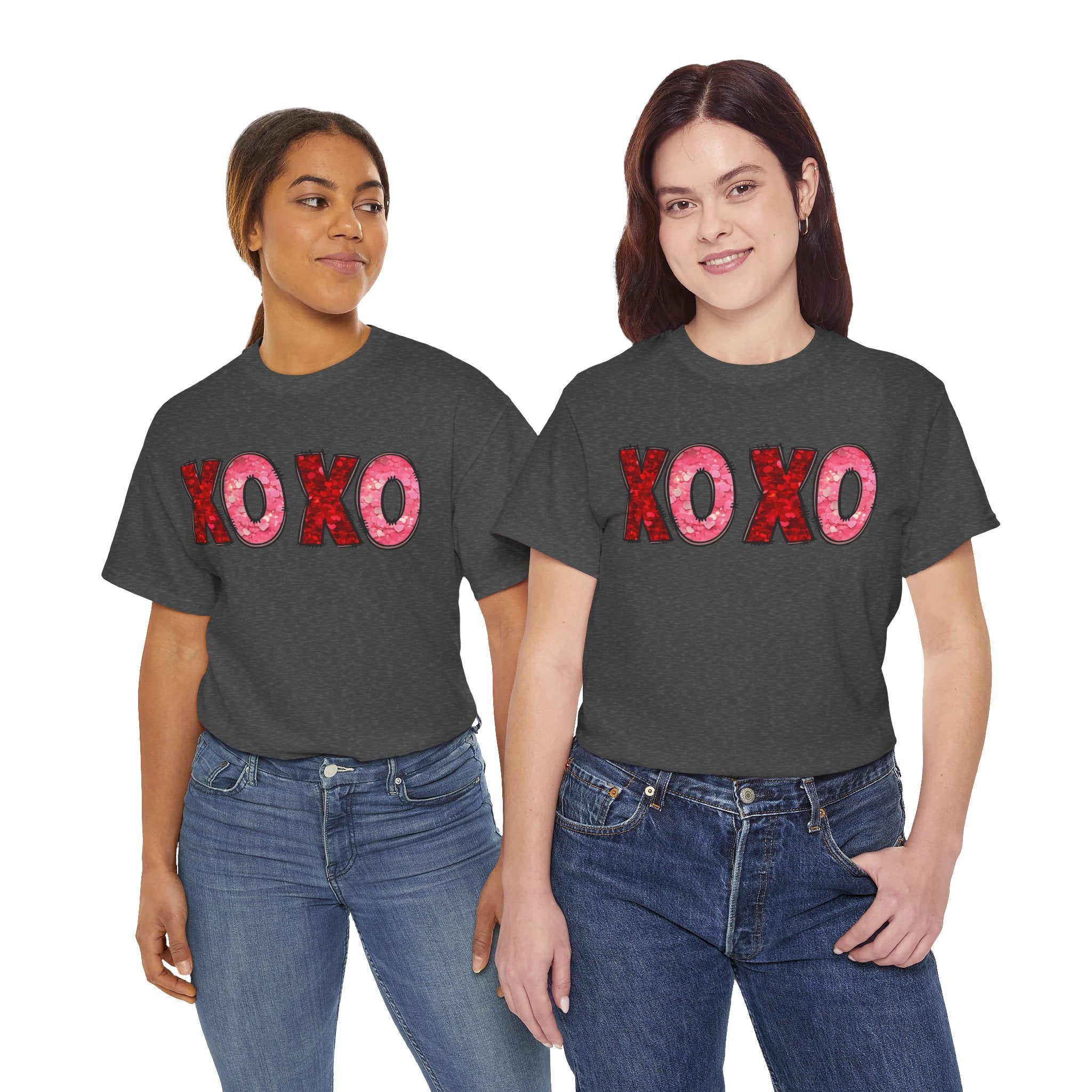 XOXO Valentine T-Shirt — Pink Red Love Graphic Tee