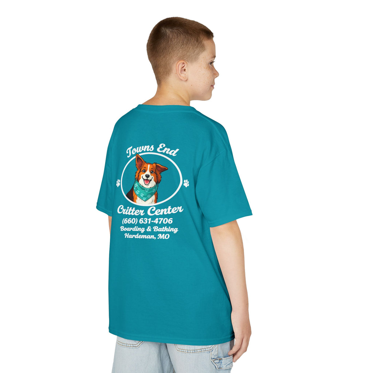 Towns End Critter Center Short Sleeve T-Shirt | Custom Pet Boarding & Grooming Graphic Short Sleeve Tee | Cr8tive Designs