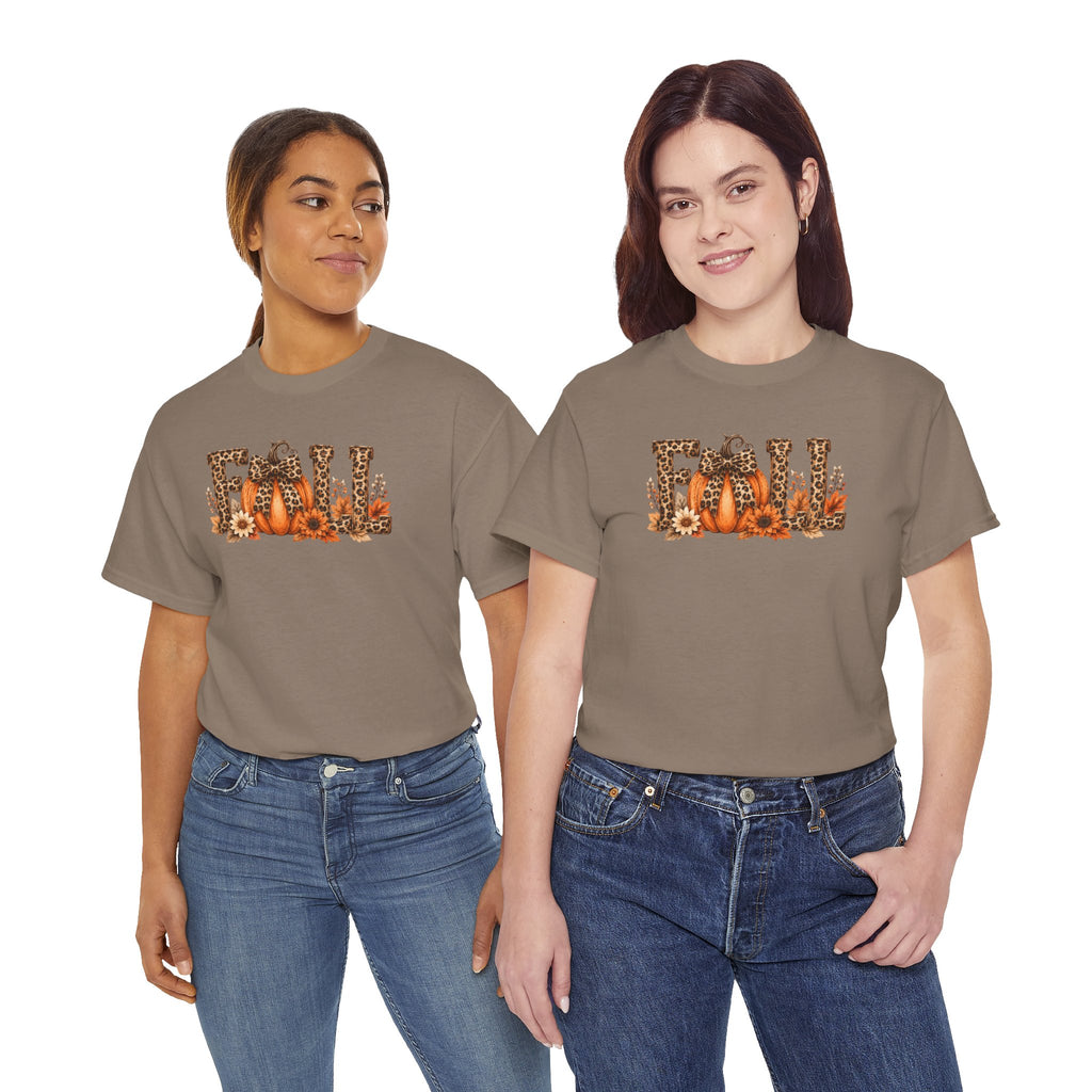 Leopard Fall Pumpkin Tee | Rustic Autumn Graphic T-Shirt | Cr8tive Designs