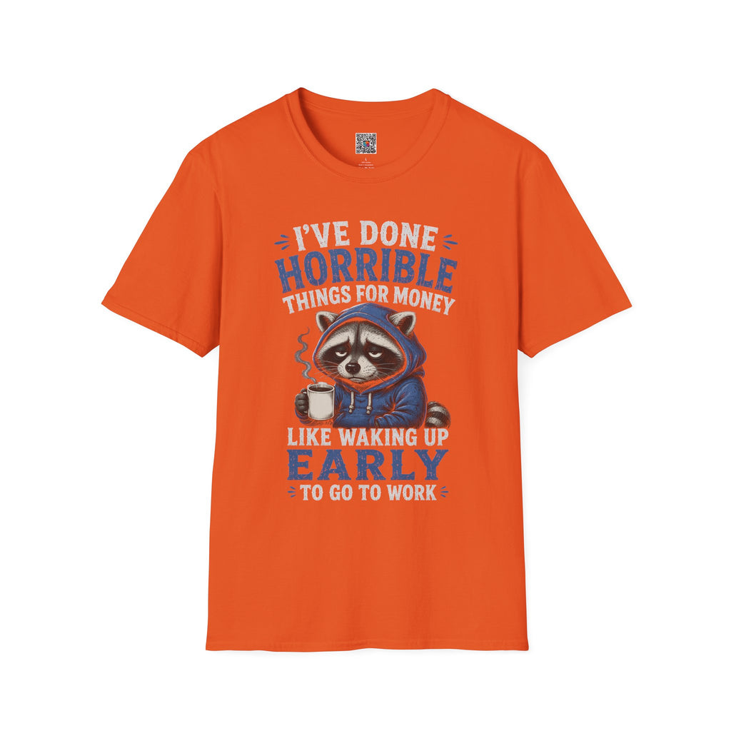 I've Done Horrible Things For Money Raccoon T-Shirt | Funny Sarcastic Graphic | Cr8tive Designs