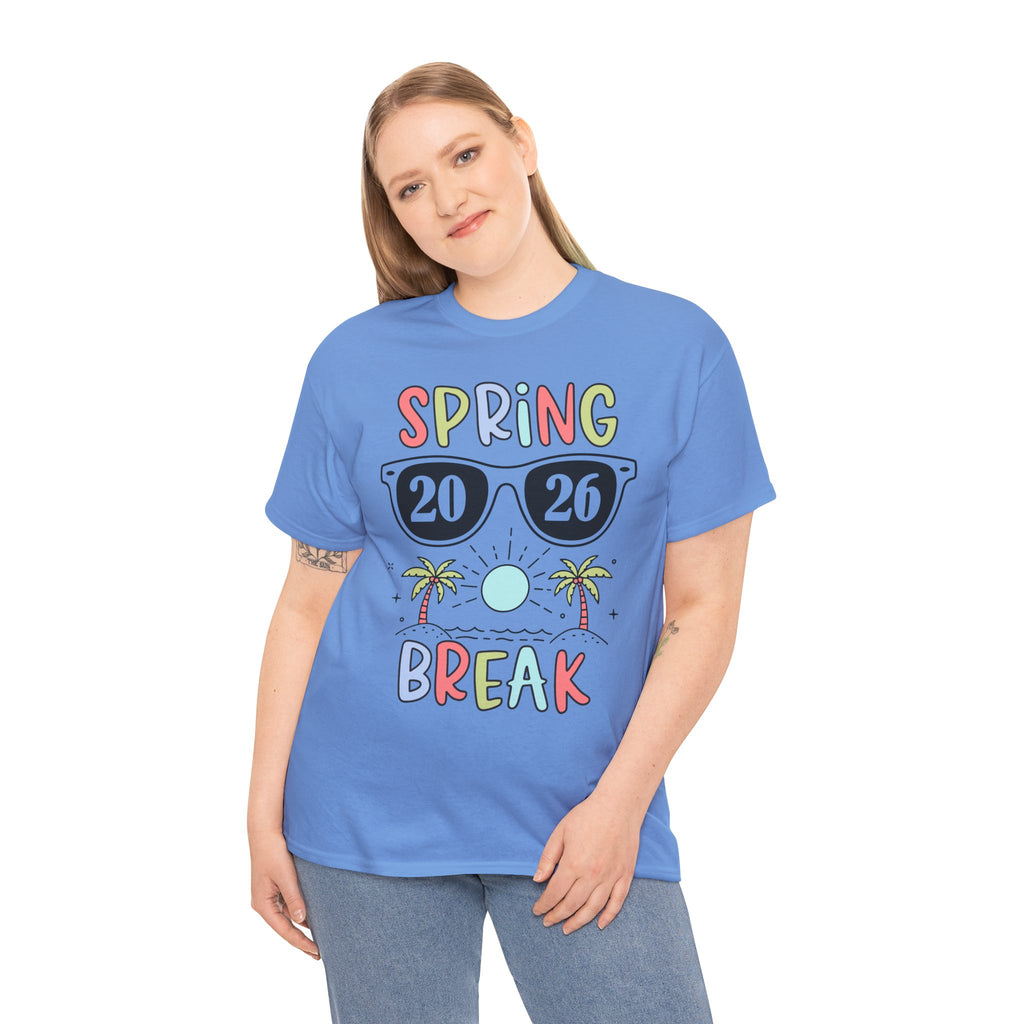 Spring Break 2026 T-Shirt — Retro Sunglasses, Palm Trees & Beach Vibes