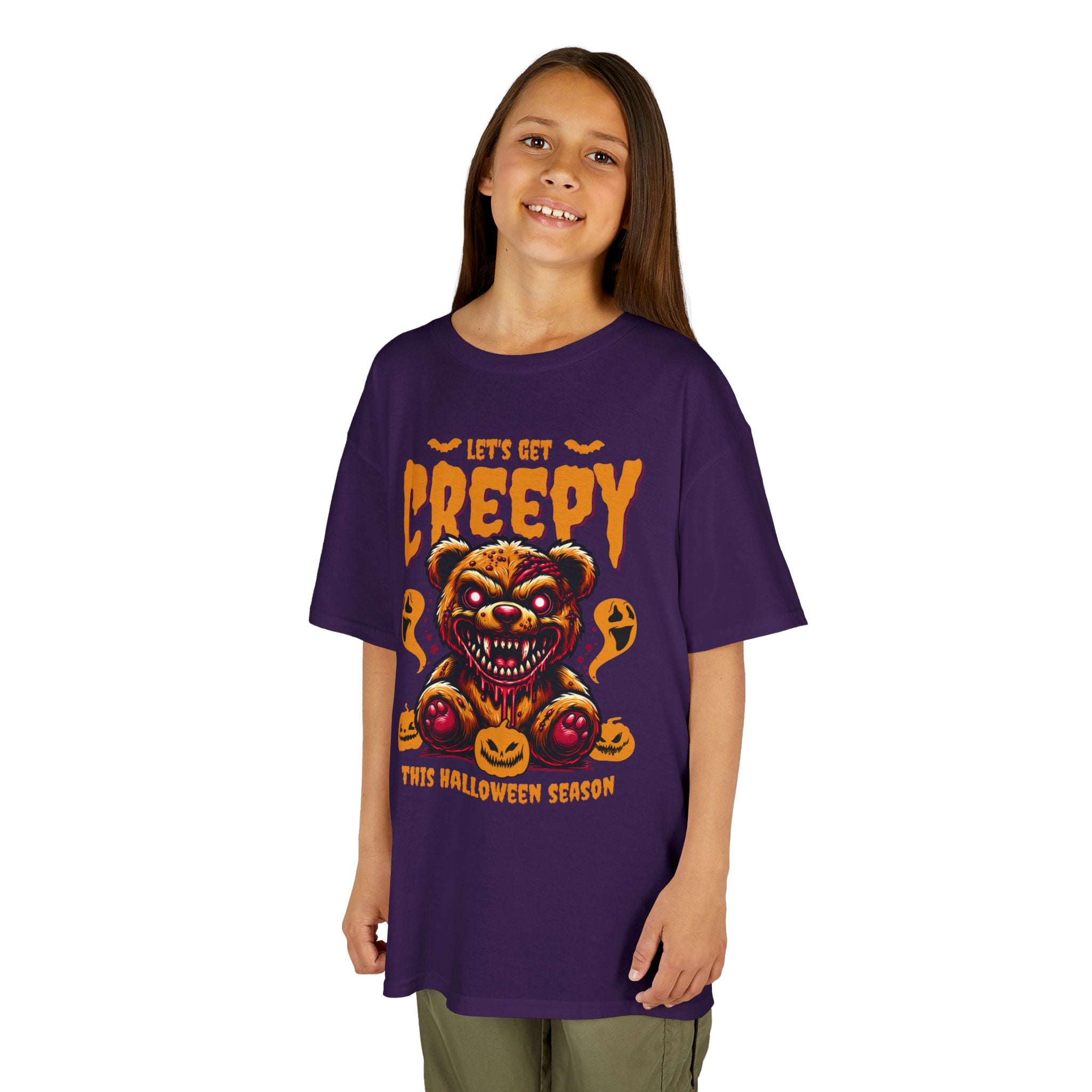 Kids Tee | "Let's Get Creepy" Halloween Teddy Bear Graphic | Cr8tive Designs