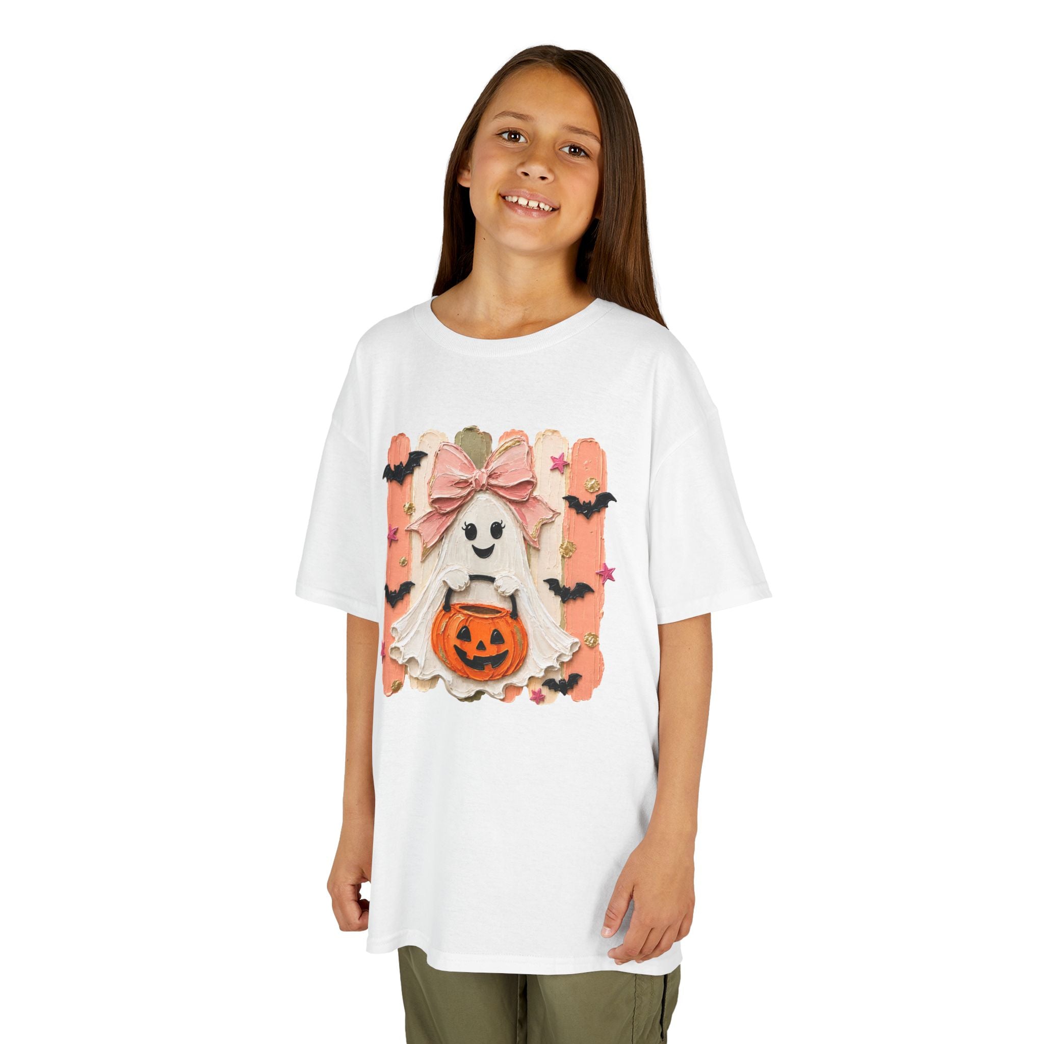 Cute Bow Ghost T-Shirt | Spooky Cute Halloween Tee | Cr8tive Designs