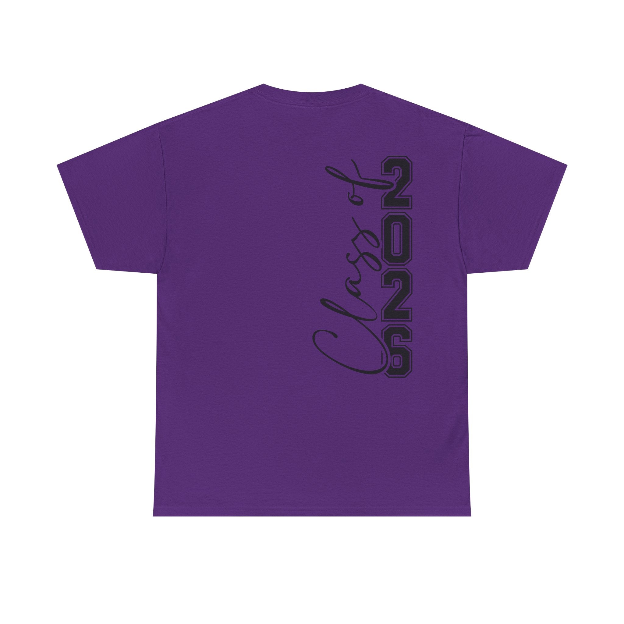 Senior 2026 Script Back T-Shirt | Vertical Graduation Tee | Trendy Senior Shirt | Unisex Fit | Cr8tive Designs