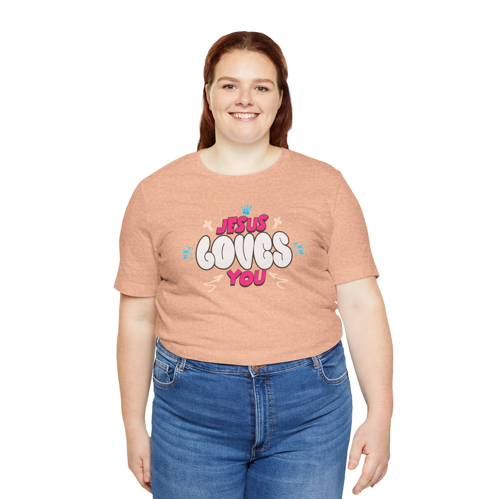Jesus Loves You Graphic Tee — Cute Pastel Faith T-Shirt| Cr8tive Designs
