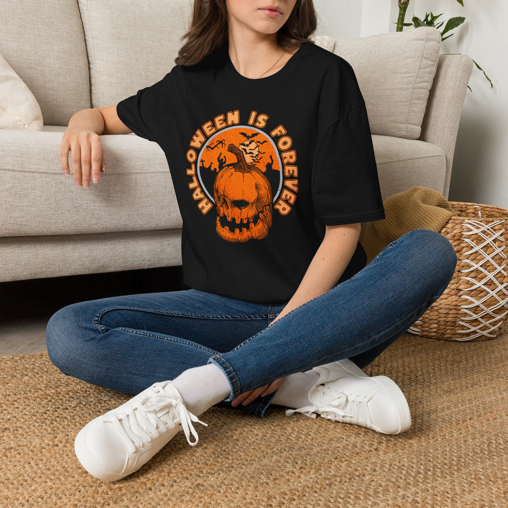 Halloween Is Forever T-Shirt | Vintage Pumpkin & Bats Halloween Tee | Cr8tive Designs