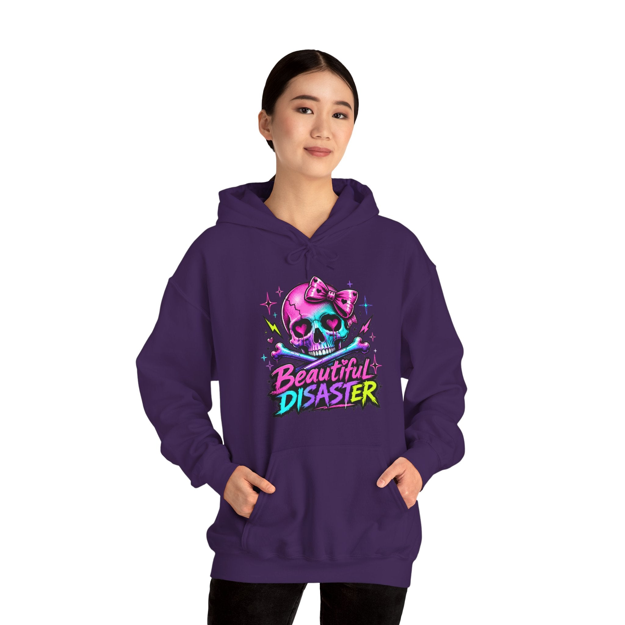Beautiful Disaster | Colorful Edgy Skull Hoodie | Cr8tive Designs