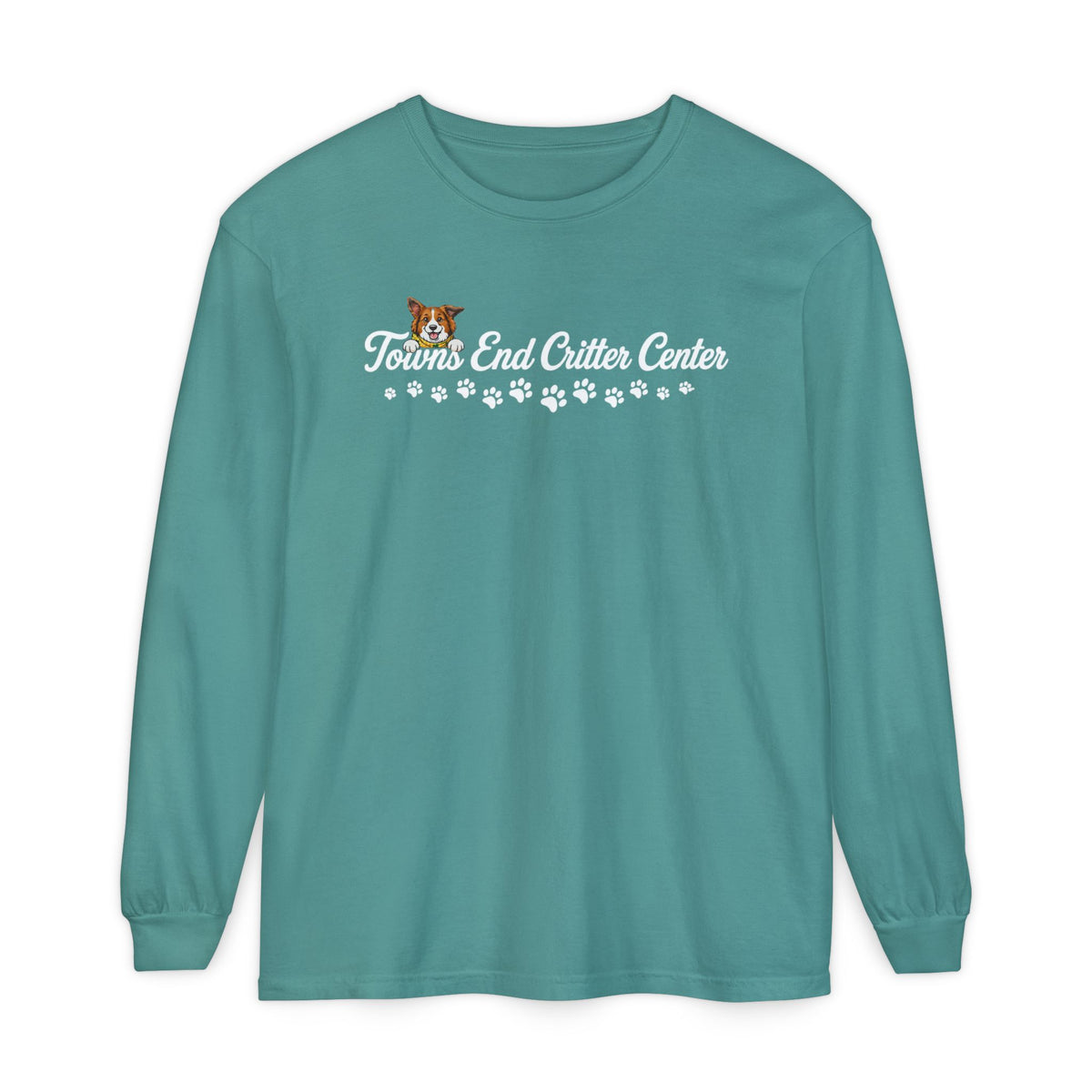 Towns End Critter Center Adult Long Sleeve T-Shirt | Custom Pet Boarding & Grooming Graphic Tee | Cr8tive Designs