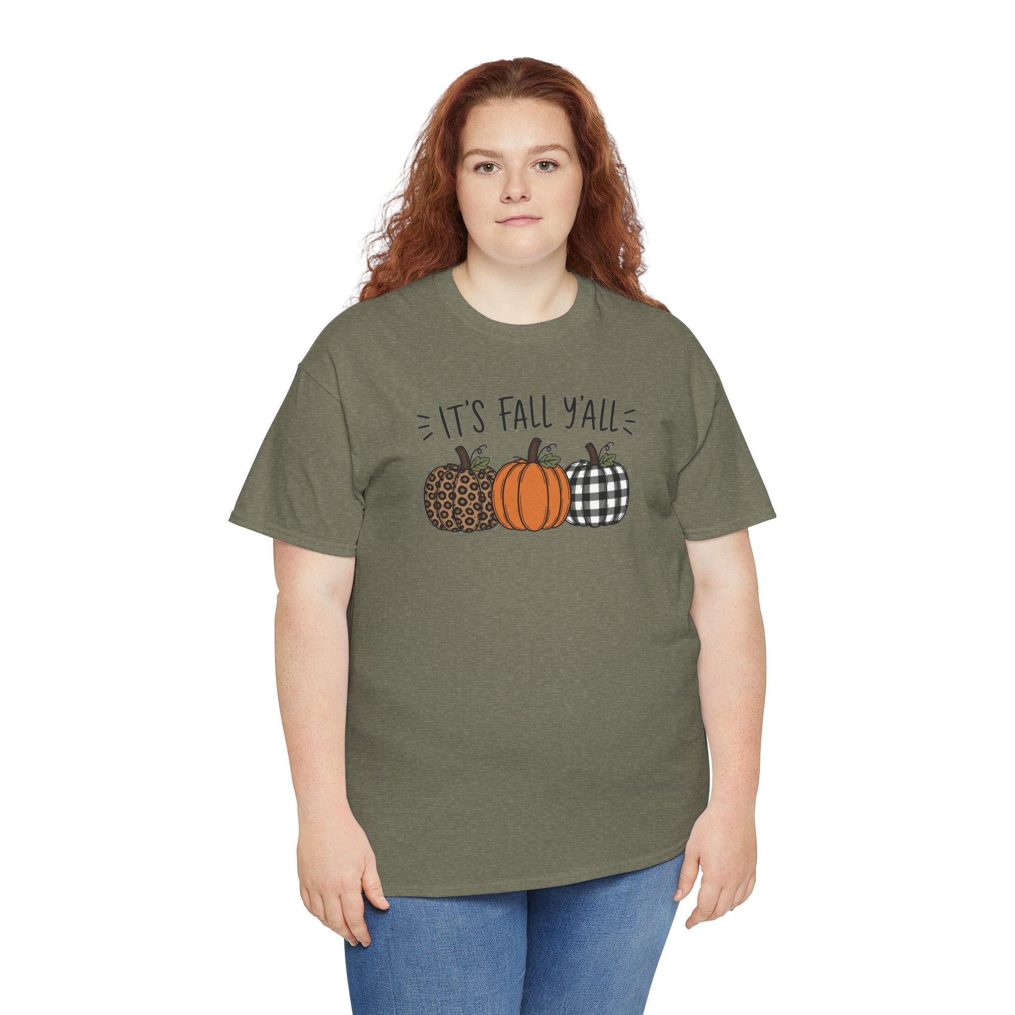 It's Fall Y'all Tee | Patterned Pumpkins Autumn T-Shirt | Cr8tive Designs