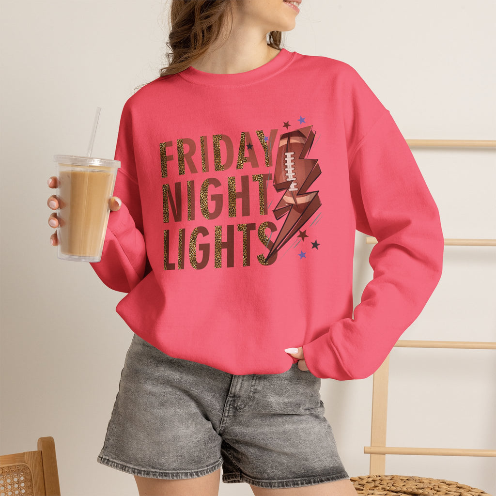 Friday Night Lights Sweatshirt | Leopard Football Lightning Bolt Crewneck | Cr8tive Designs