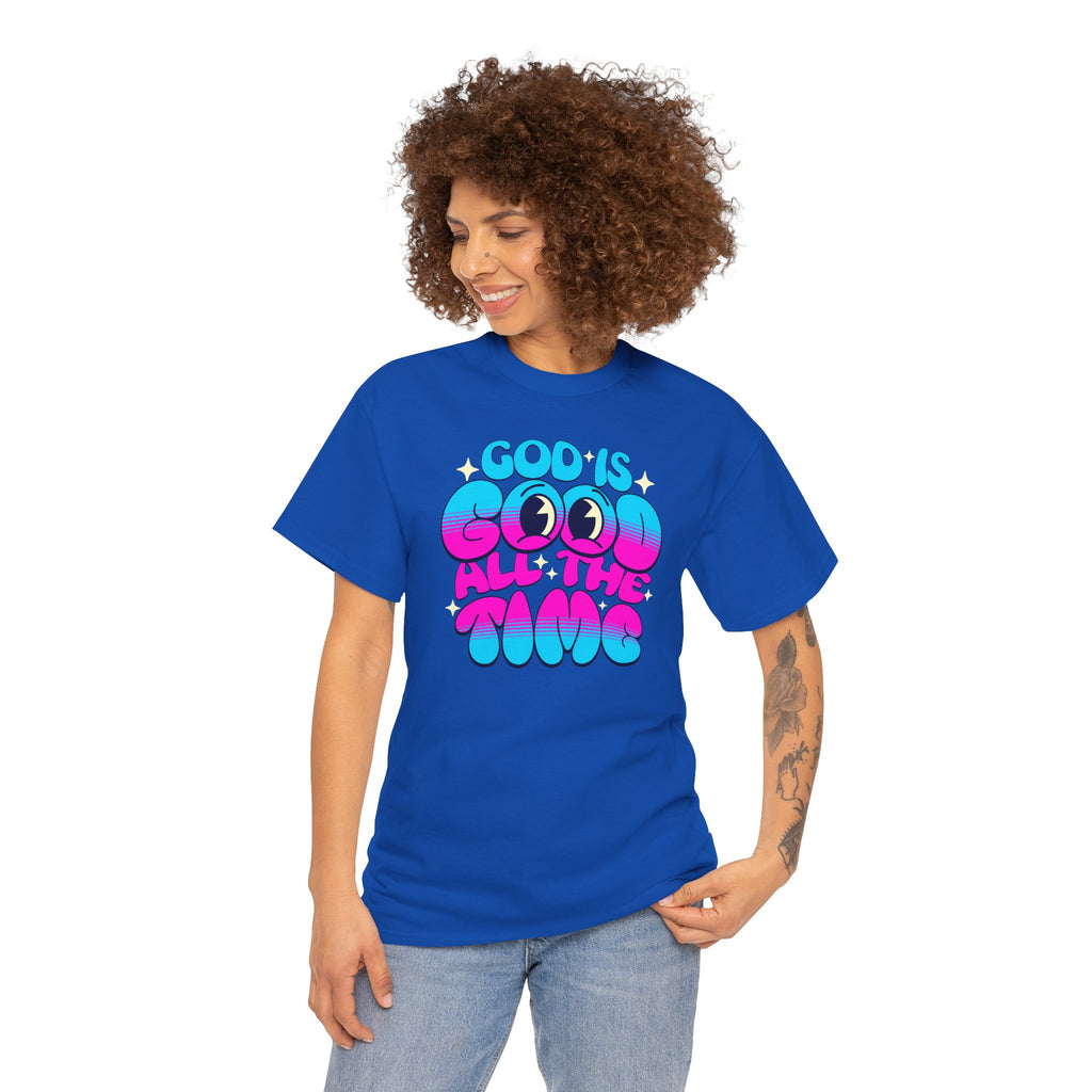 God Is Good All The Time T‑Shirt | Retro Bubble Letter Faith Tee | Cr8tive Designs