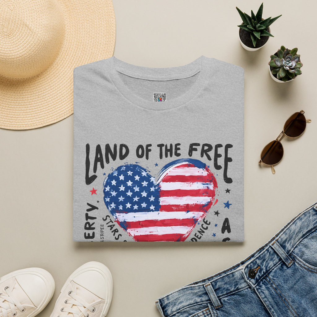 Land of the Free | Patriotic Heart Flag Design | Cr8tive Designs