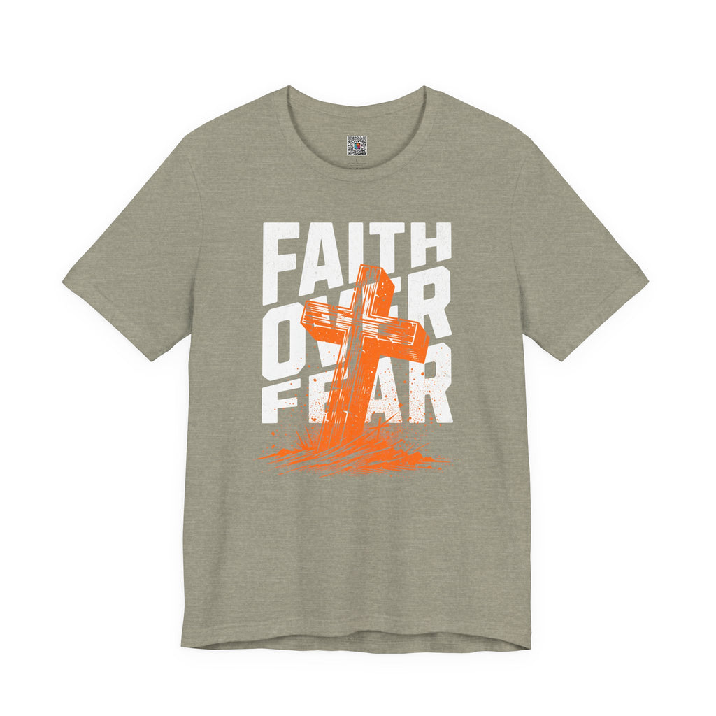 Faith Over Fear Tee | Christian Cross Inspirational Short Sleeve Shirt | Cr8tive Designs