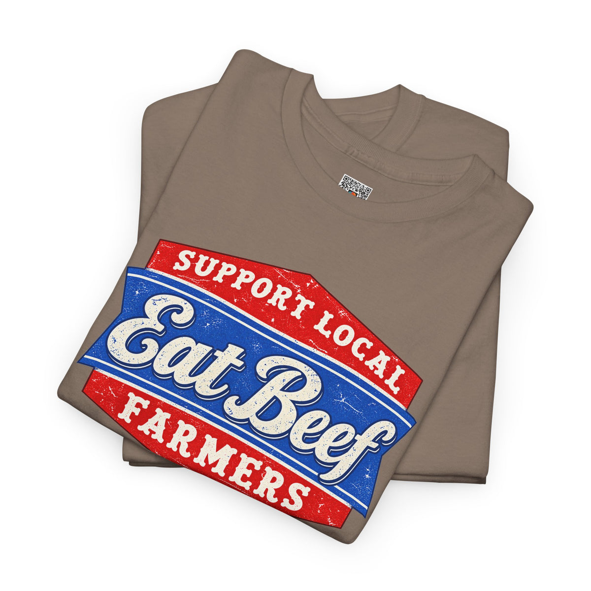Support Local Farmers Eat Beef T-Shirt | Retro Badge Agriculture Graphic Tee | Cr8tive Designs