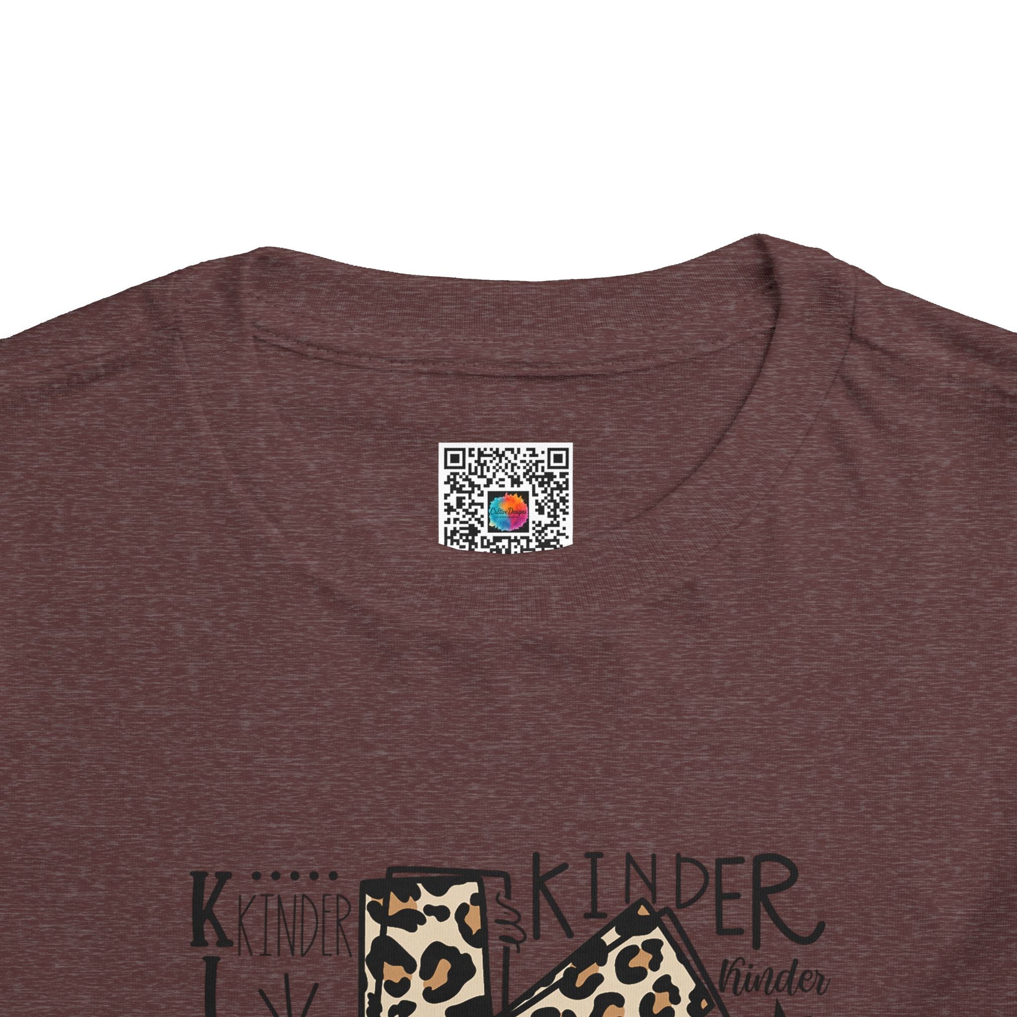 Leopard Print Kindergarten K Youth Tee | Trendy Back-to-School T-Shirt | Cr8tive Designs